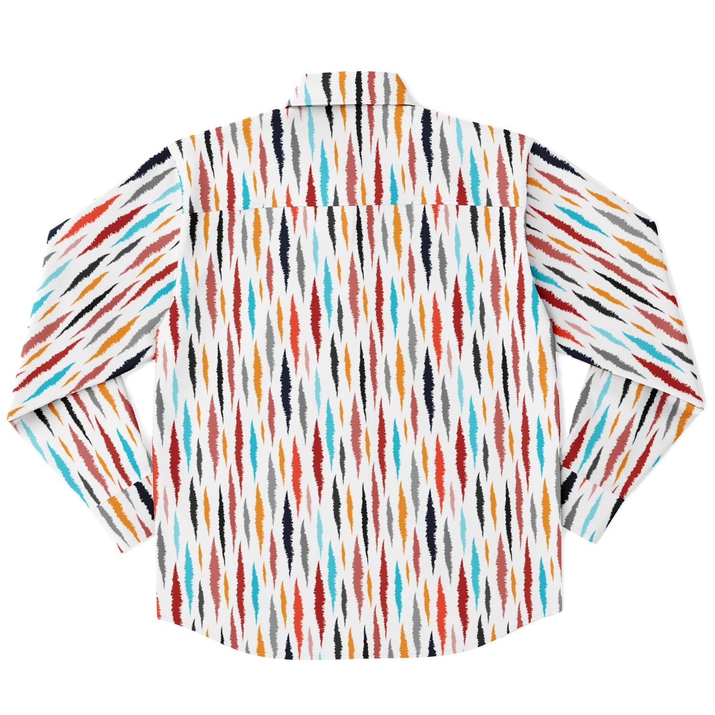 Colored Seamless Pattern Long Sleeve Button Down Shirt - AOP