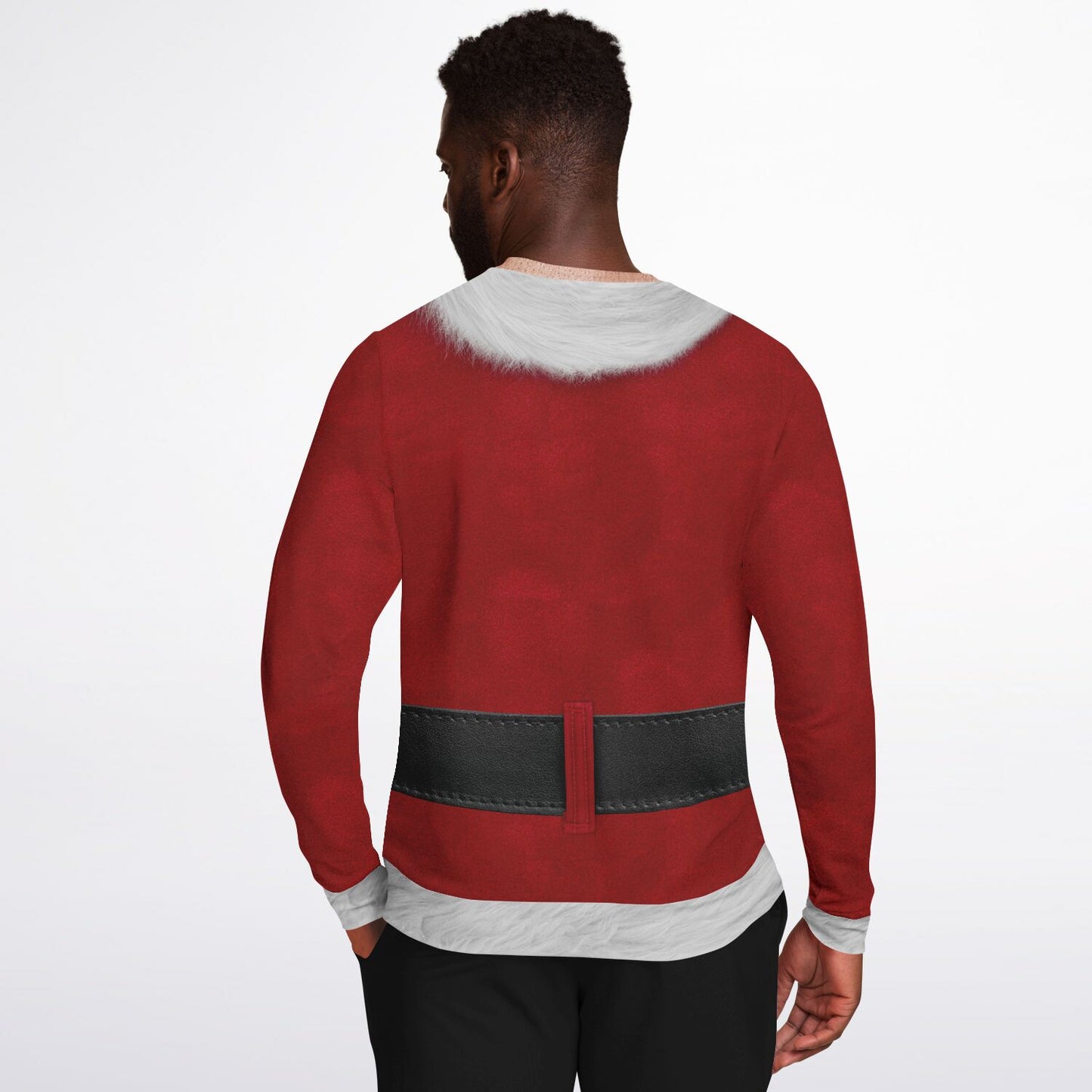 Fit Caucasian Santa Print Christmas Sweatshirt