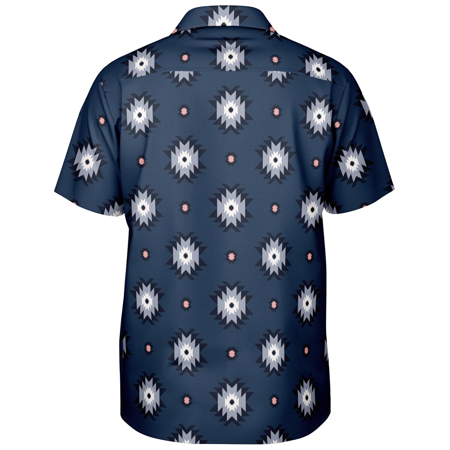 Aztec Pattern Spread Collar Short Sleeve Shirt