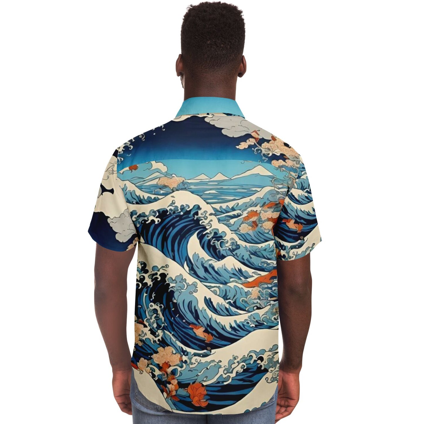The Great Japanese Waves Short Sleeve Button Down Shirt - AOP