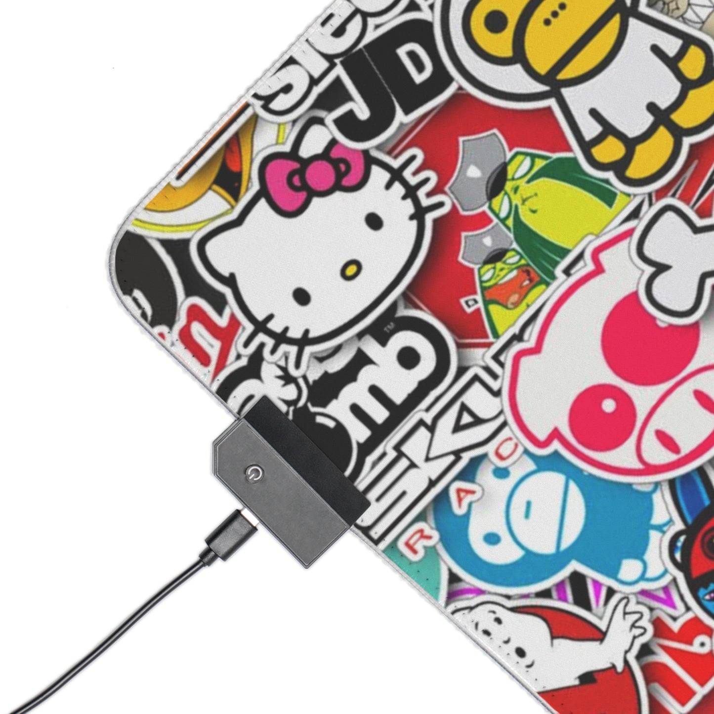 Sticker Bomb RGB LED Gaming Mouse Pad