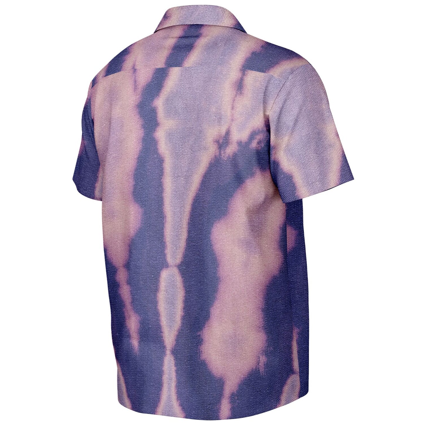 Tie-Dye Pattern Inspired Spread Collar Short Sleeve Shirt