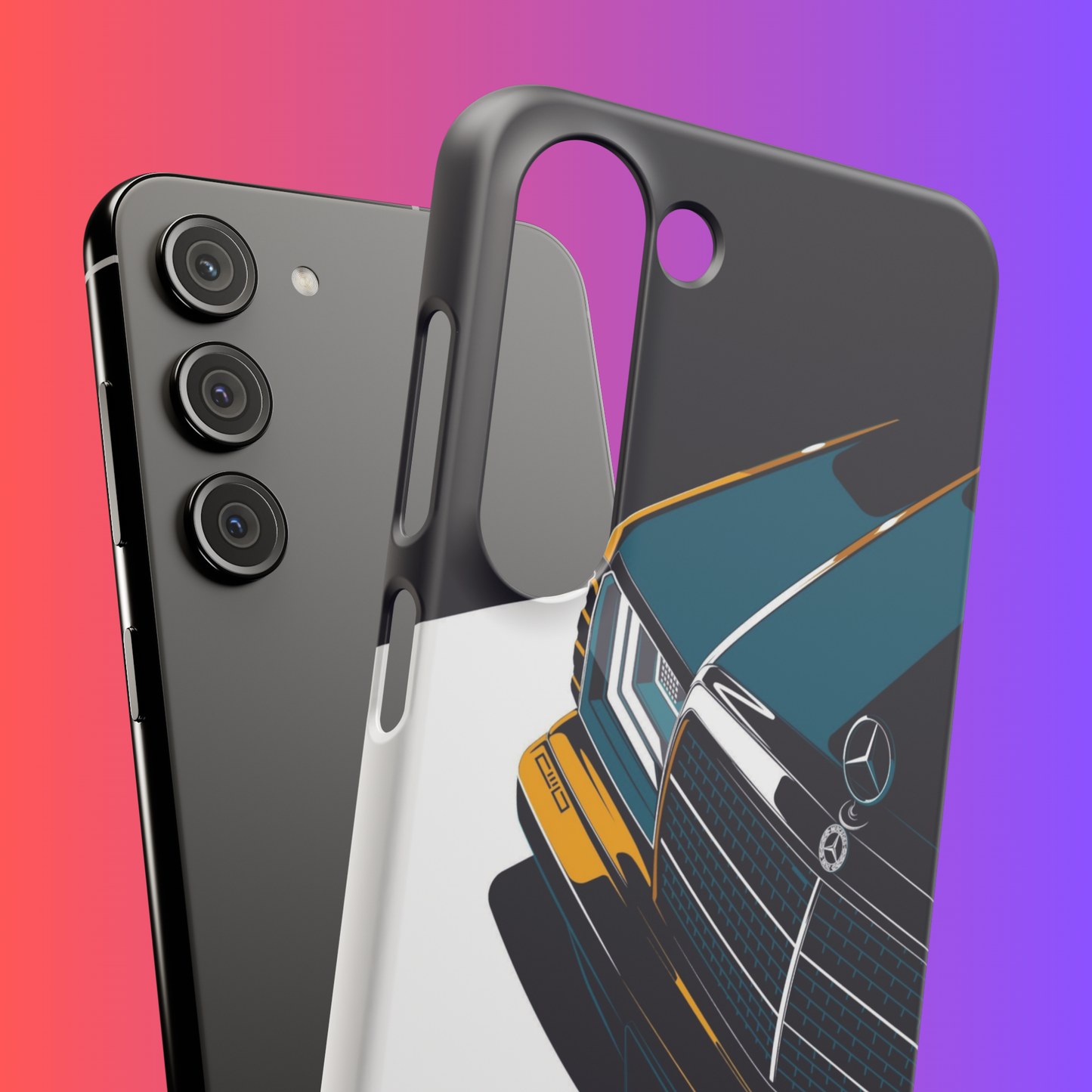 Merc W124 Illustration Tough Magnetic Case