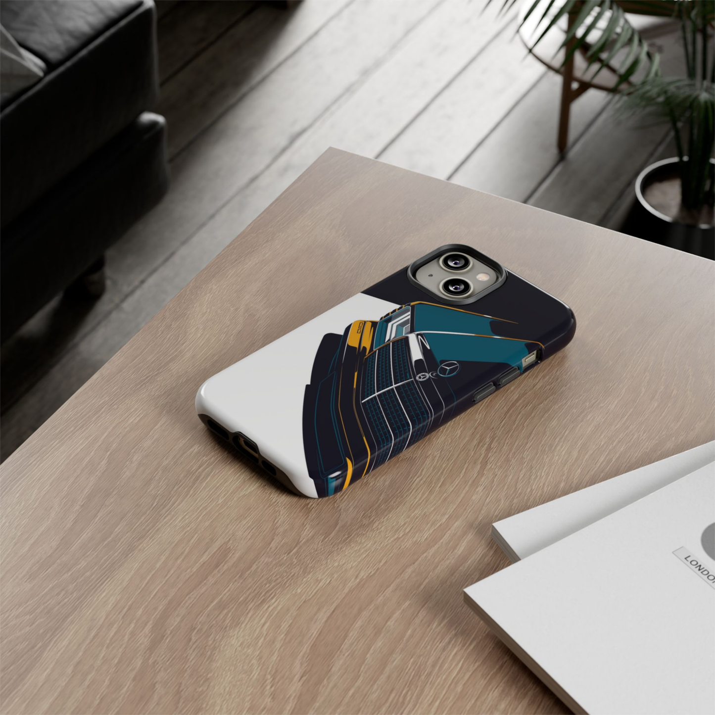 Merc W124 Illustration Tough Magnetic Case