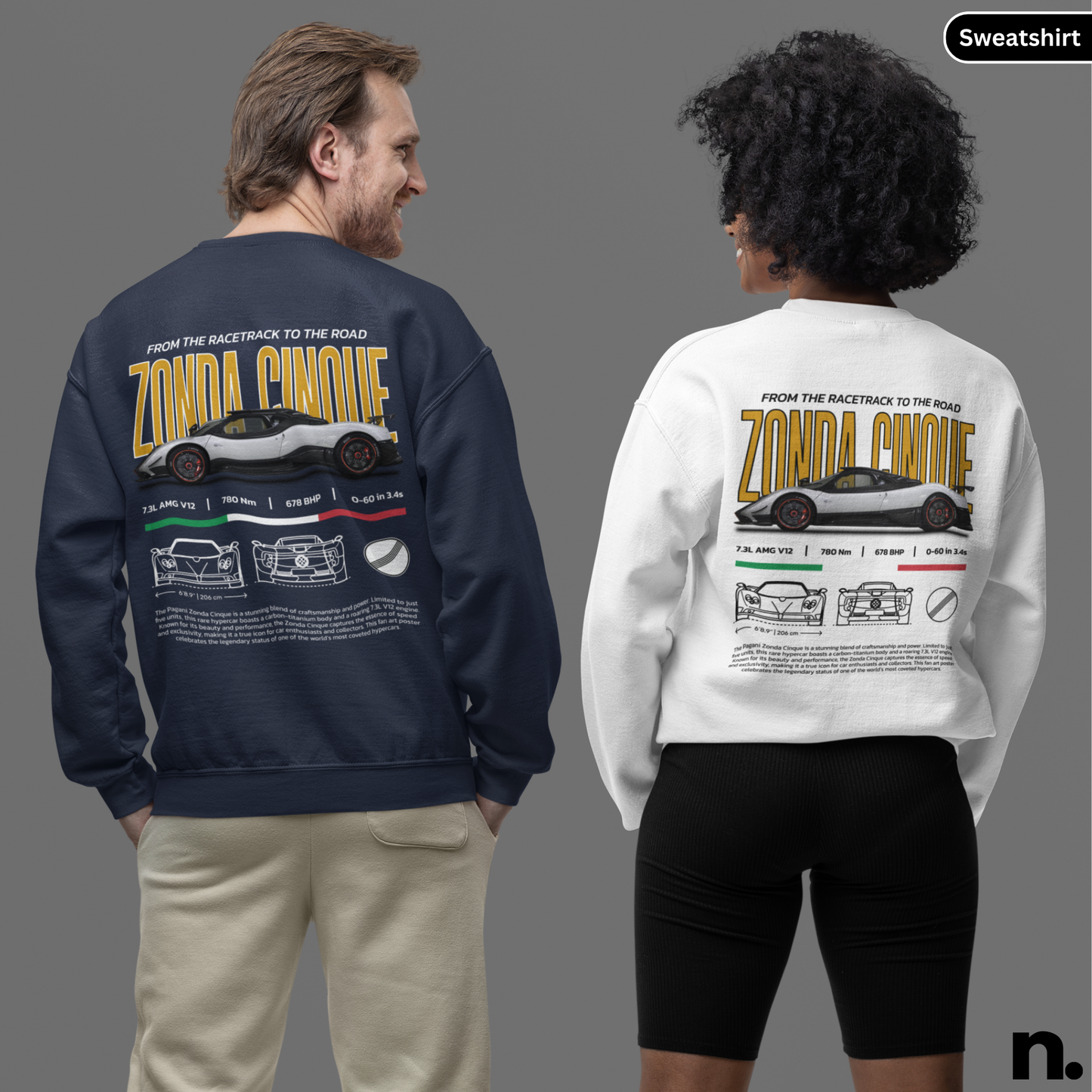 Zonda Hypercar Poster Style Sweatshirt
