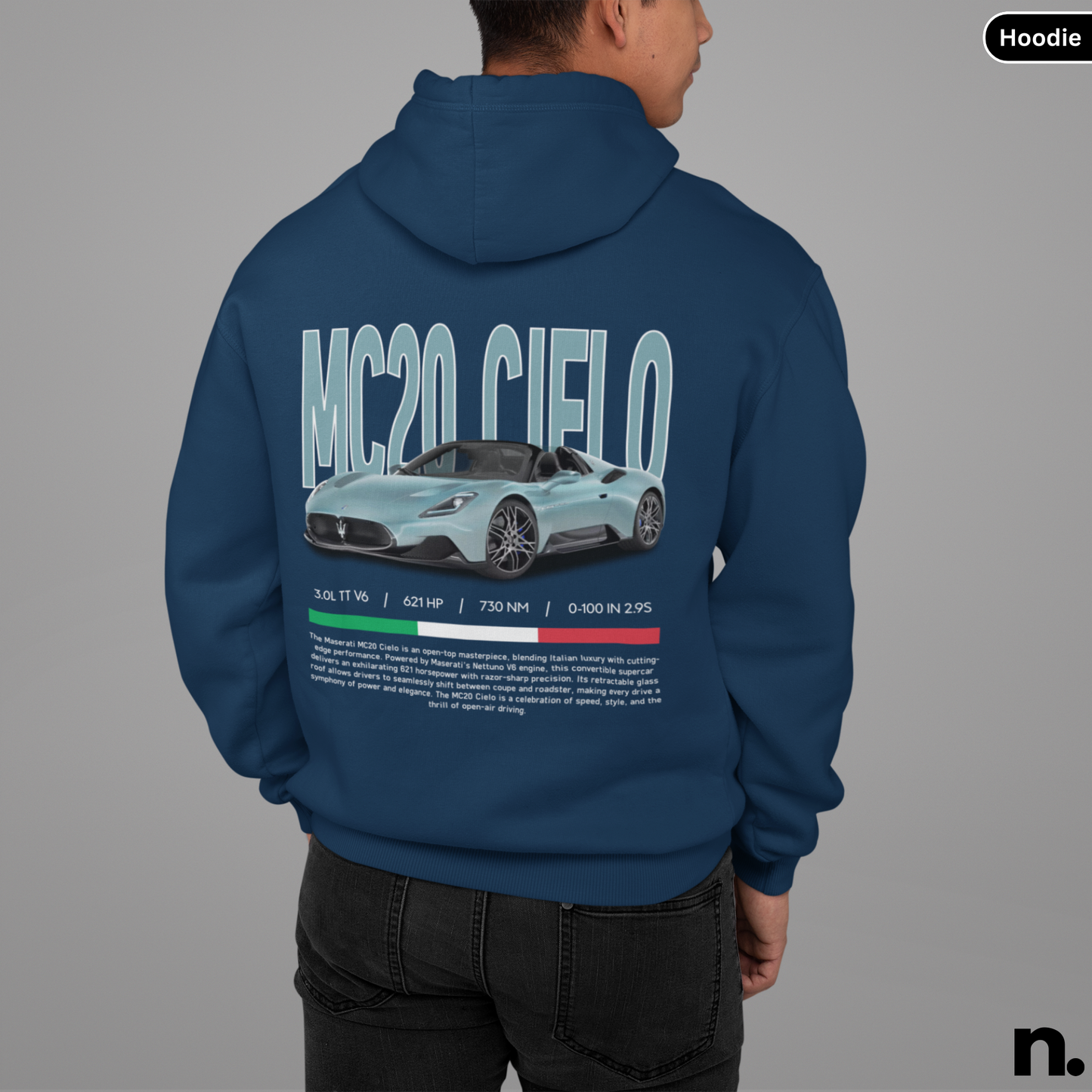 MC20 Cielo Hypercar Poster Style Hoodie