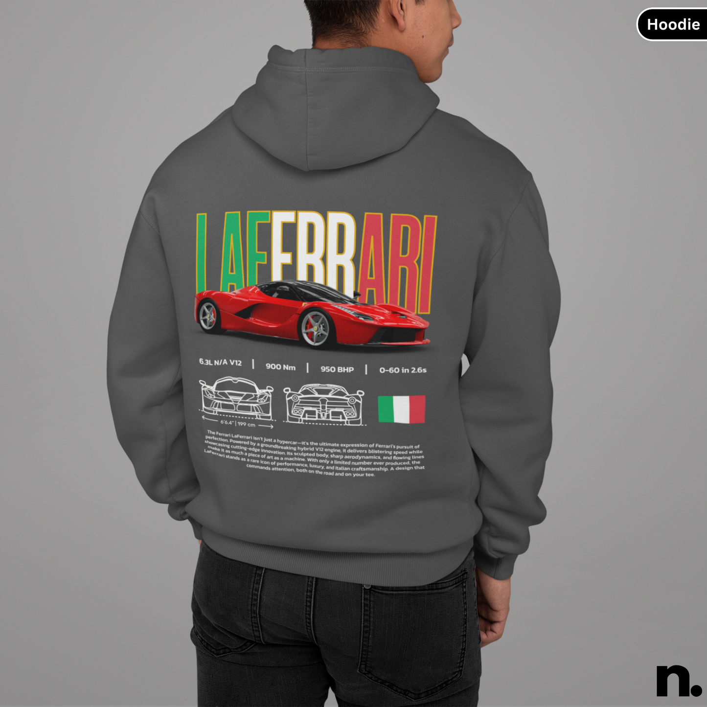 Laferrari Italian Poster Style Hoodie