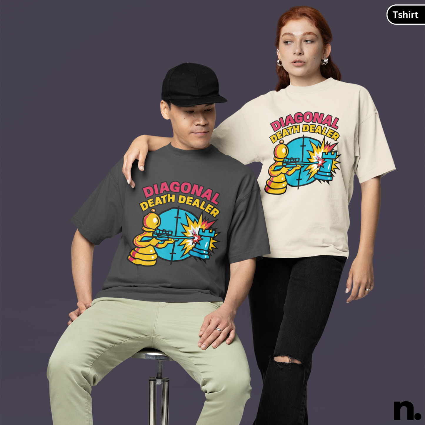 Diagonal Death Dealer Chess Piece Inspired Unisex Tee