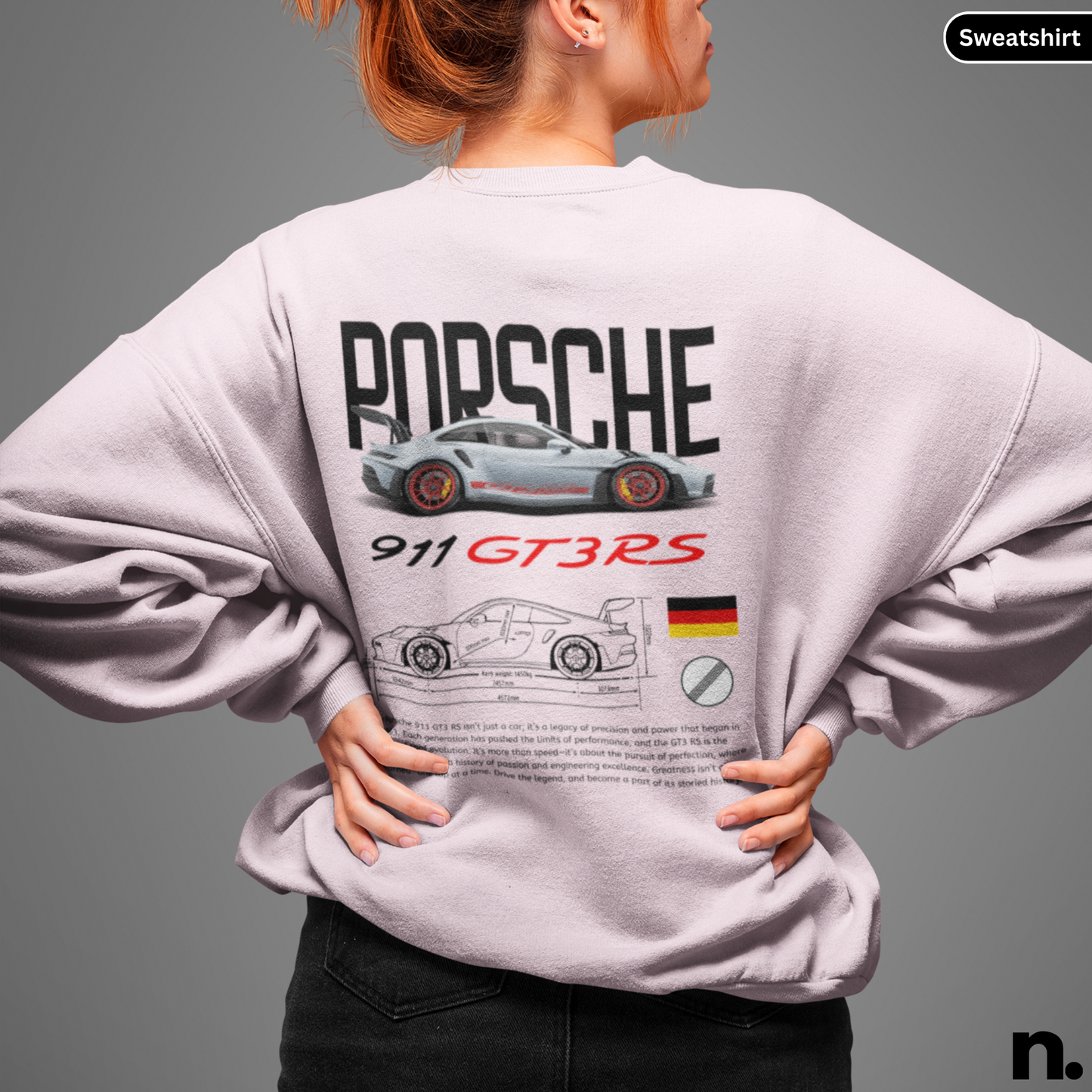 911 GT3RS Poster Style Back Print Sweatshirt