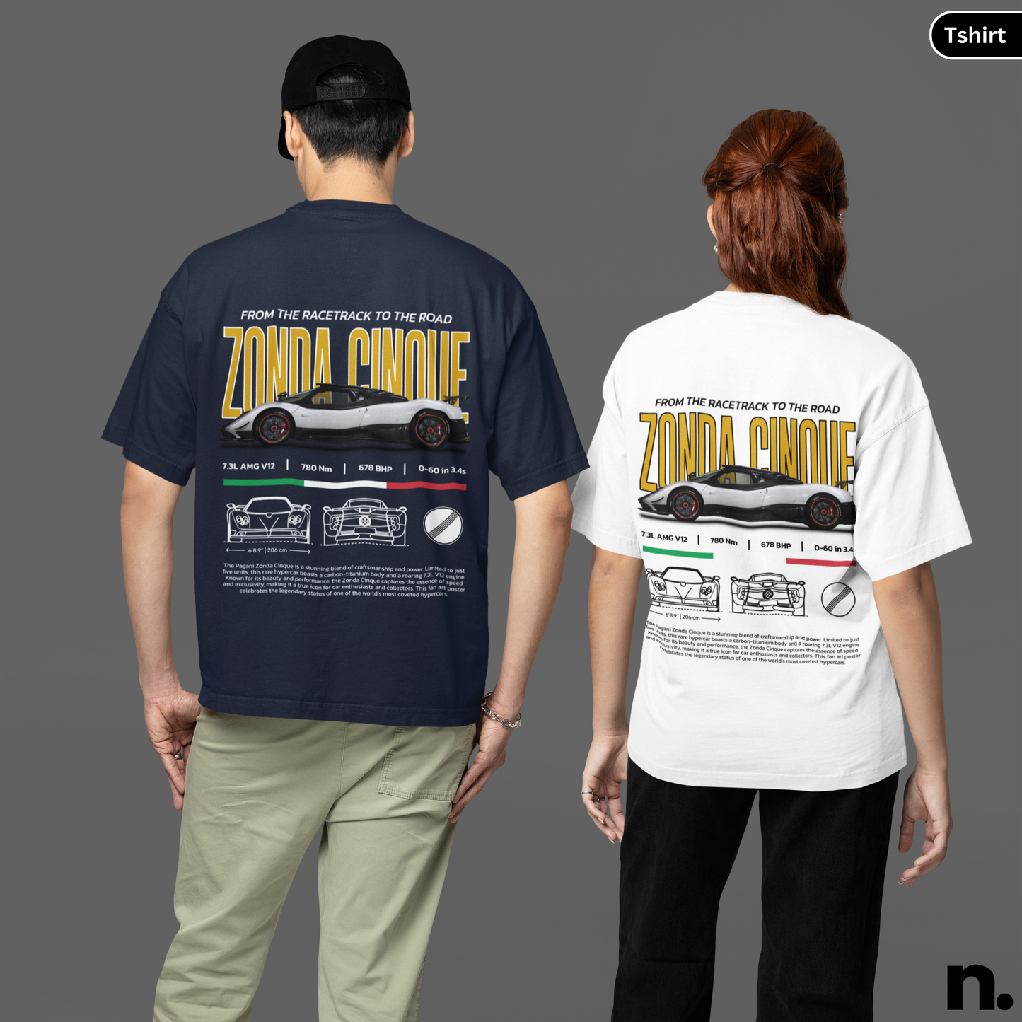Zonda Hypercar Poster Style T-shirt