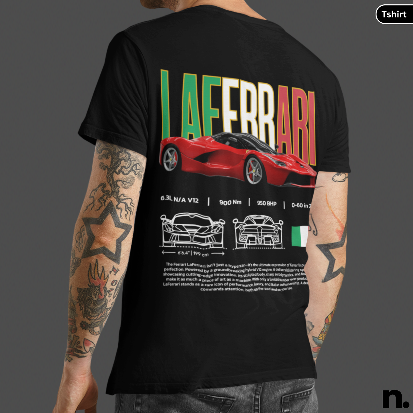 Laferrari Italian Poster Style T-shirt