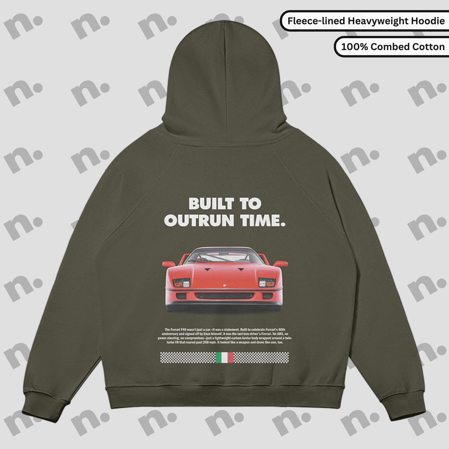 F40 "Built to Outrun Time" Premium Hoodie