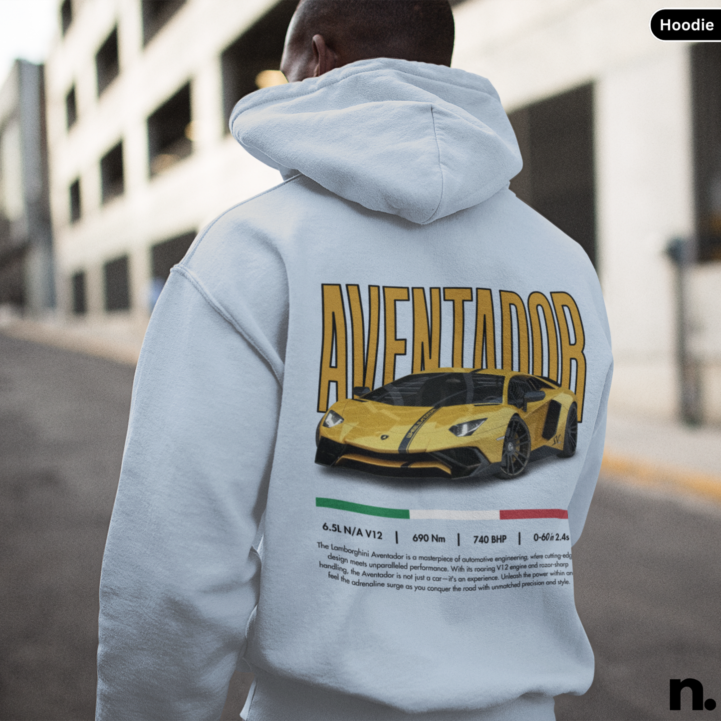 Lambo Aventador Poster Style Hoodie