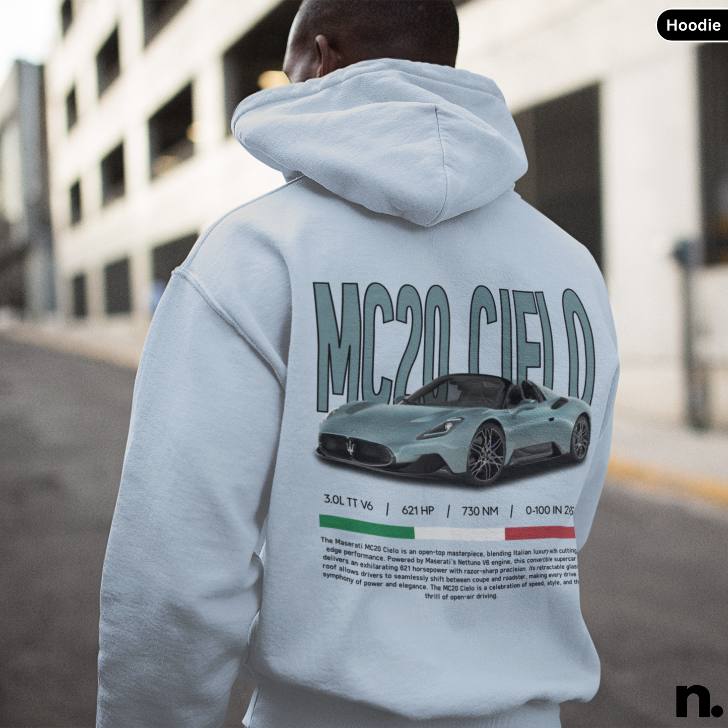 MC20 Cielo Hypercar Poster Style Hoodie