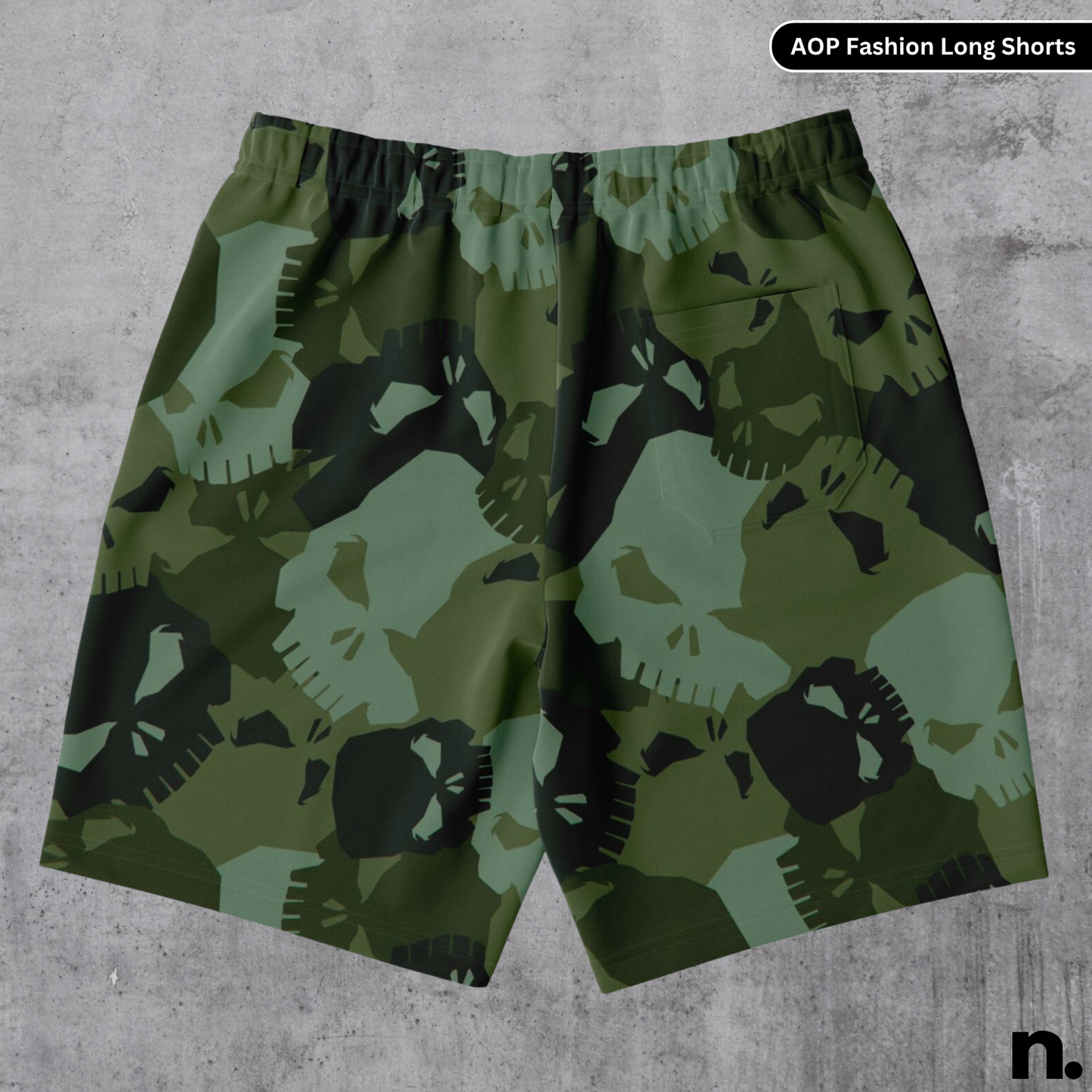 Skulls Camo Pattern Nerdotopia Fashion Long Shorts