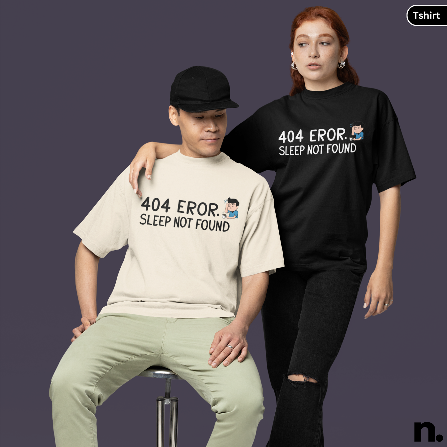 404 Error Sleep Not Found Funny Developer Cotton T-Shirt