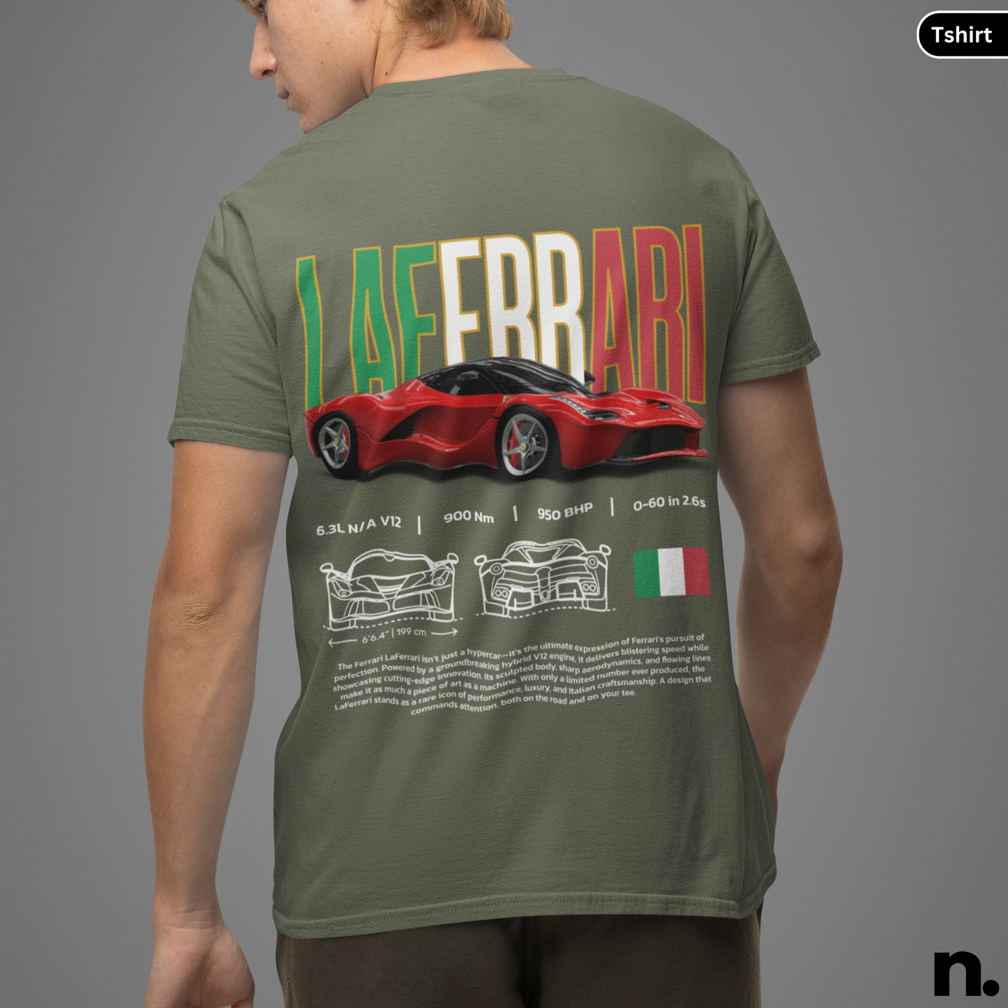 Laferrari Italian Poster Style T-shirt