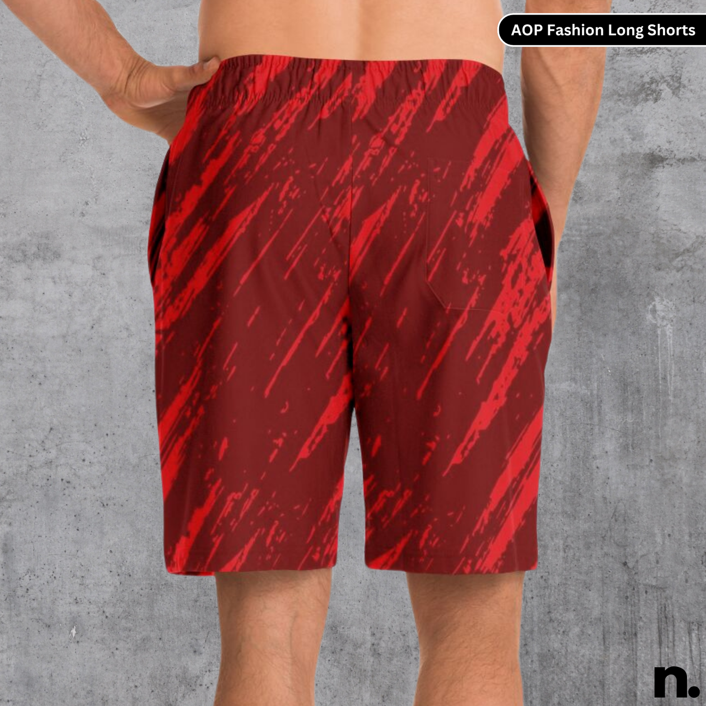 Nerdotopia Red Pattern Long Shorts