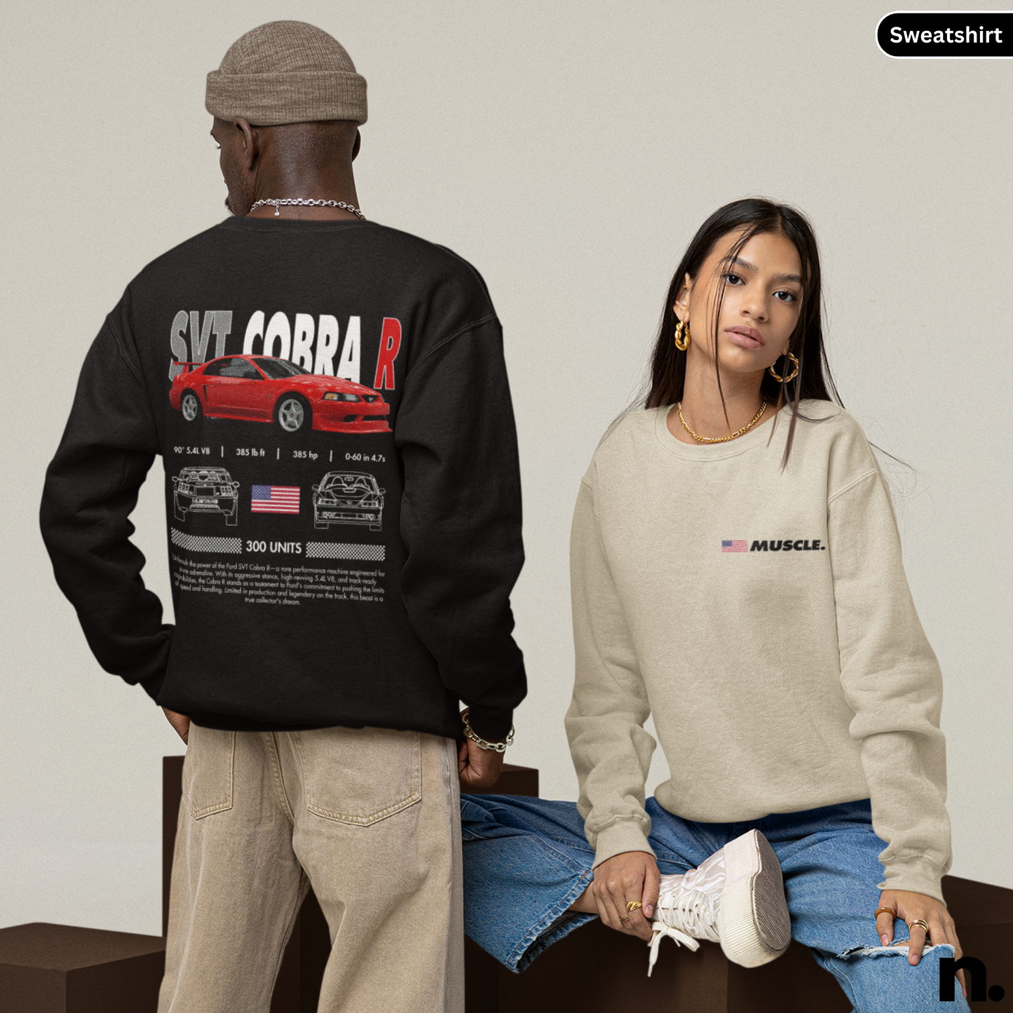 American Muscle Cobra R Poster Style Sweatshirt