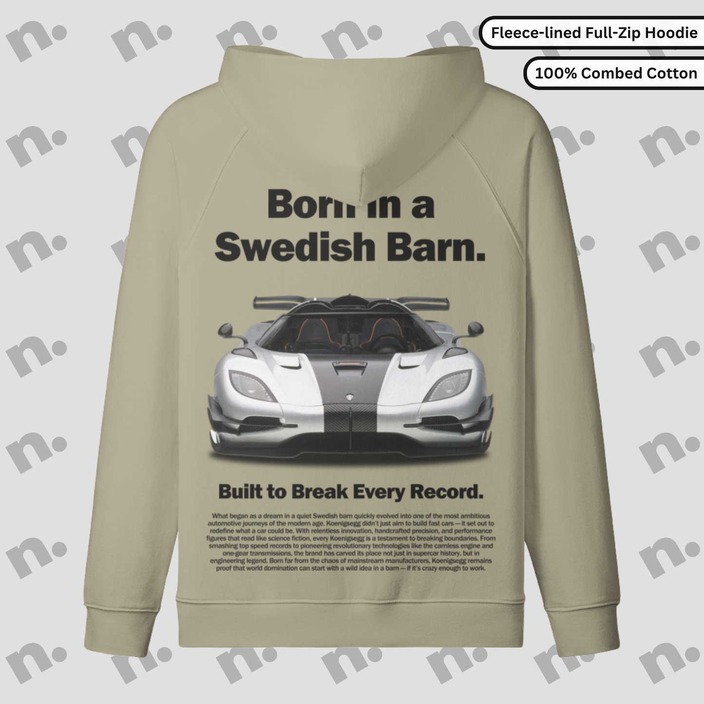 One Poster Style Full-Zip Fleece-lined Premium Hoodie