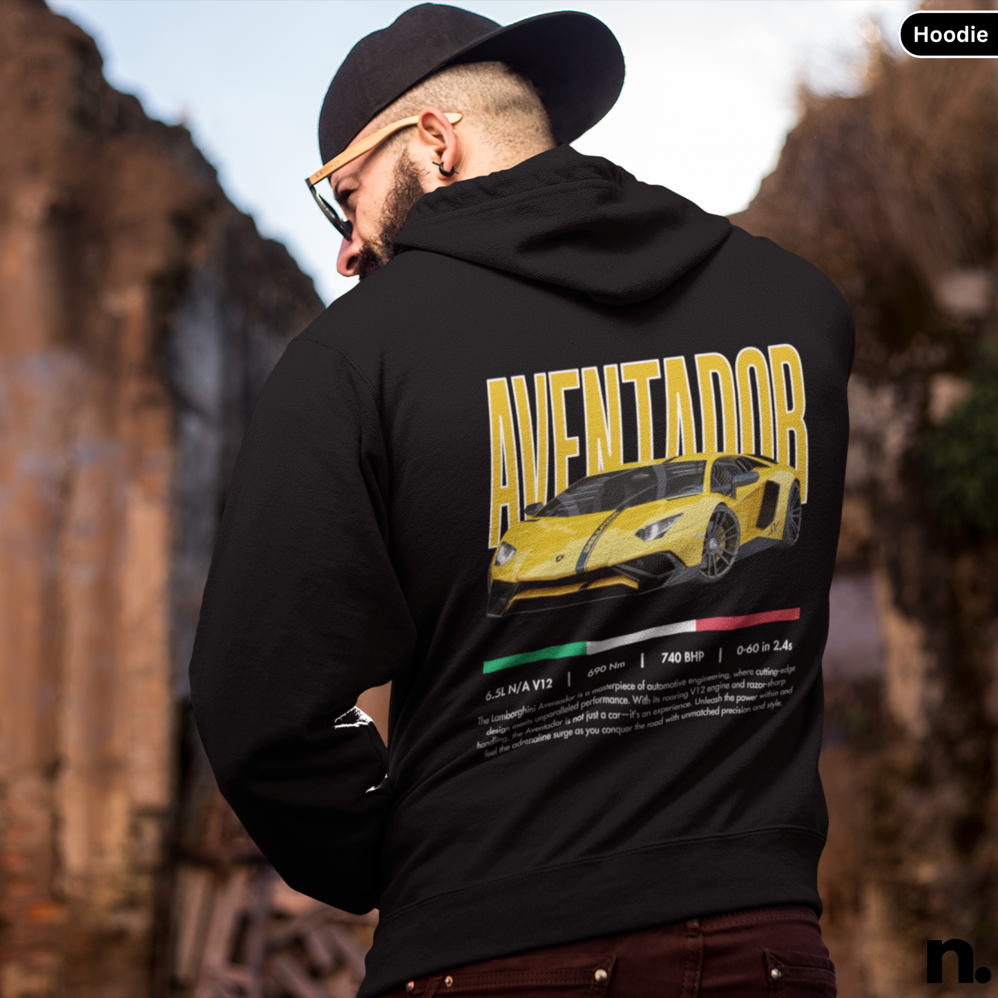Lambo Aventador Poster Style Hoodie