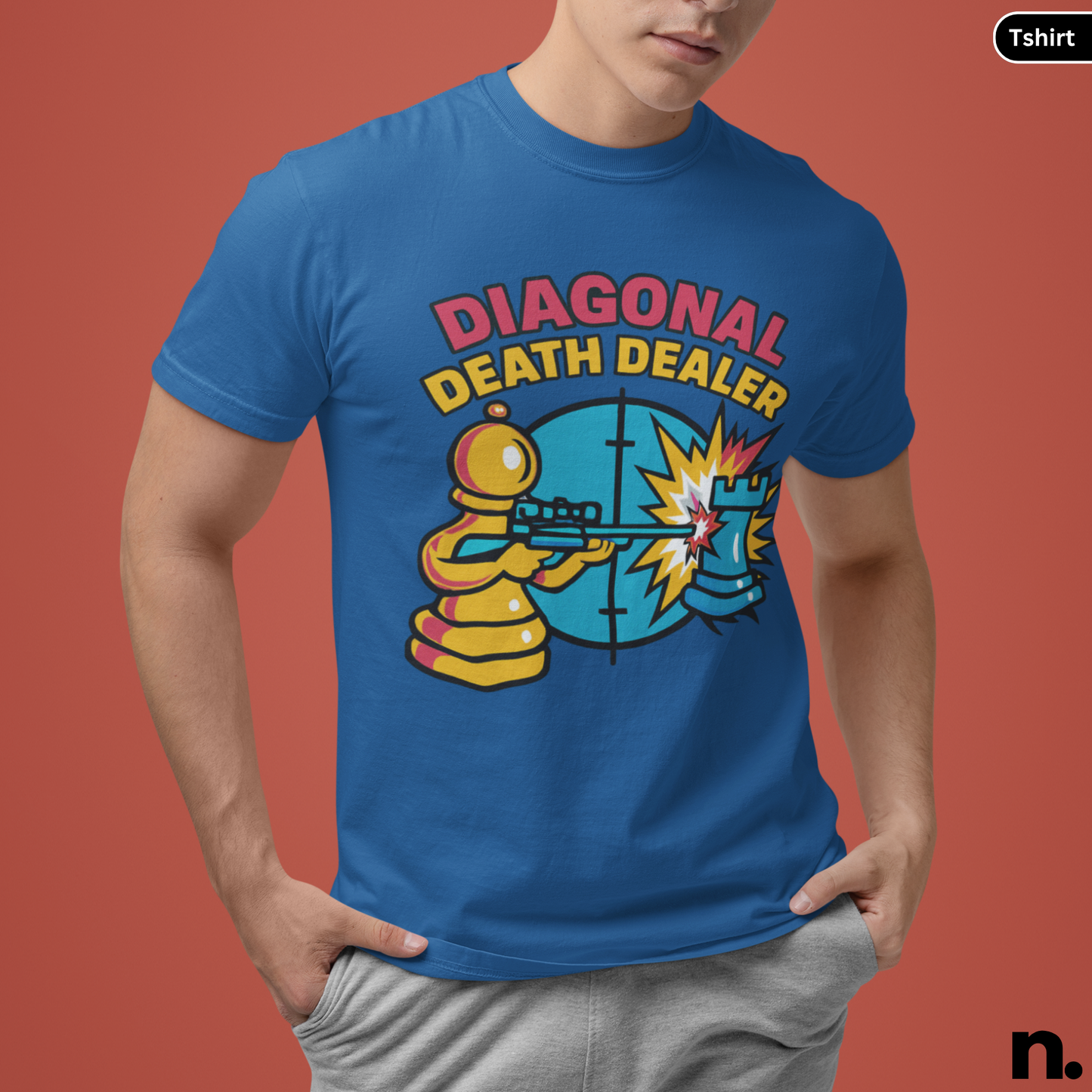 Diagonal Death Dealer Chess Piece Inspired Unisex Tee