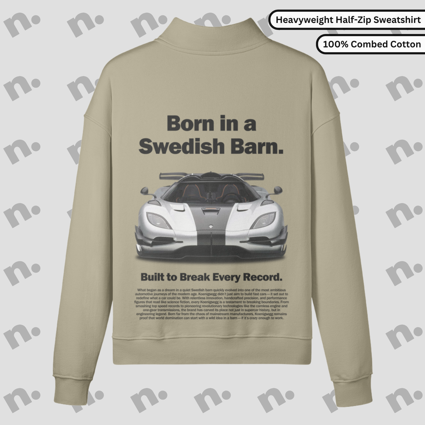 One Inspired Half-Zip Stand Collar Premium Sweatshirt