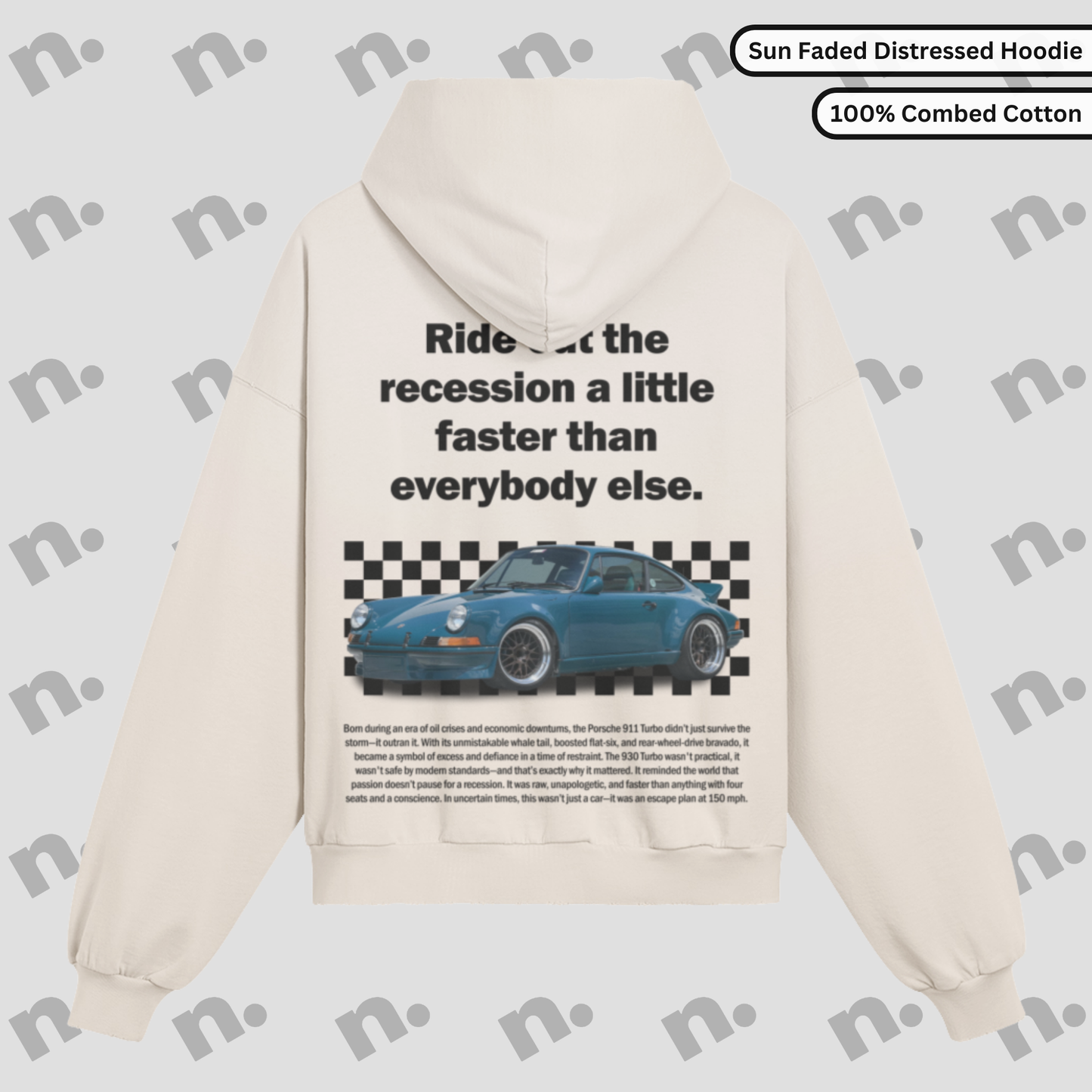 Recession Runner Sud Faded Distressed Premium Hoodie