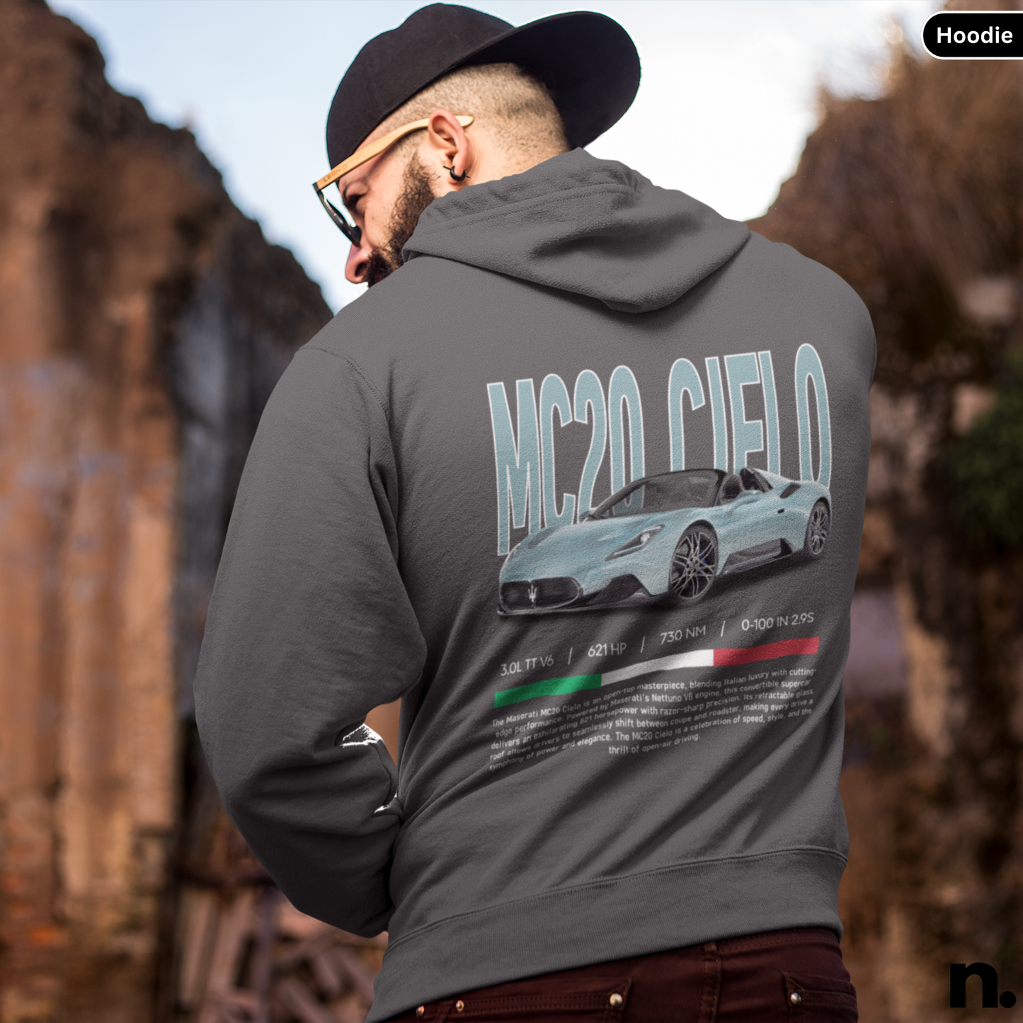 MC20 Cielo Hypercar Poster Style Hoodie