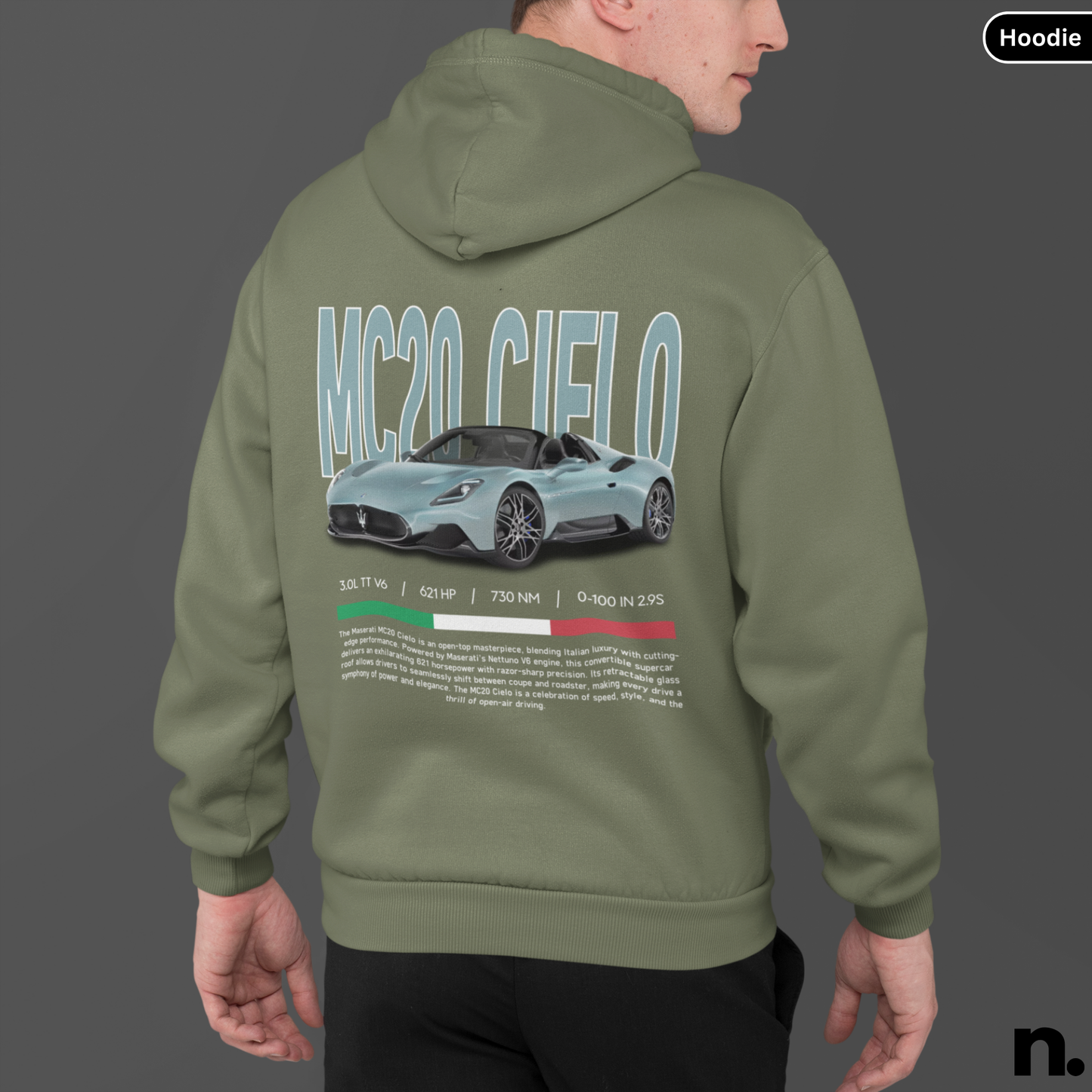 MC20 Cielo Hypercar Poster Style Hoodie