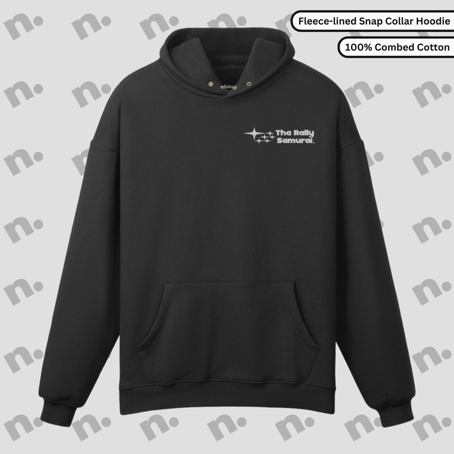 Rally Samurai Premium Snap-Collar Fleece Pullover Hoodie