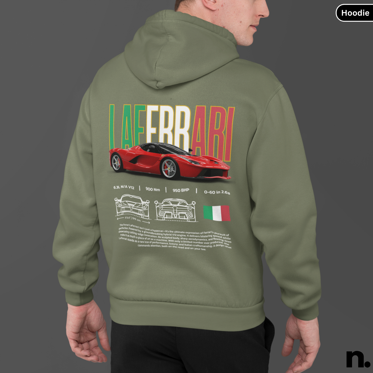 Laferrari Italian Poster Style Hoodie