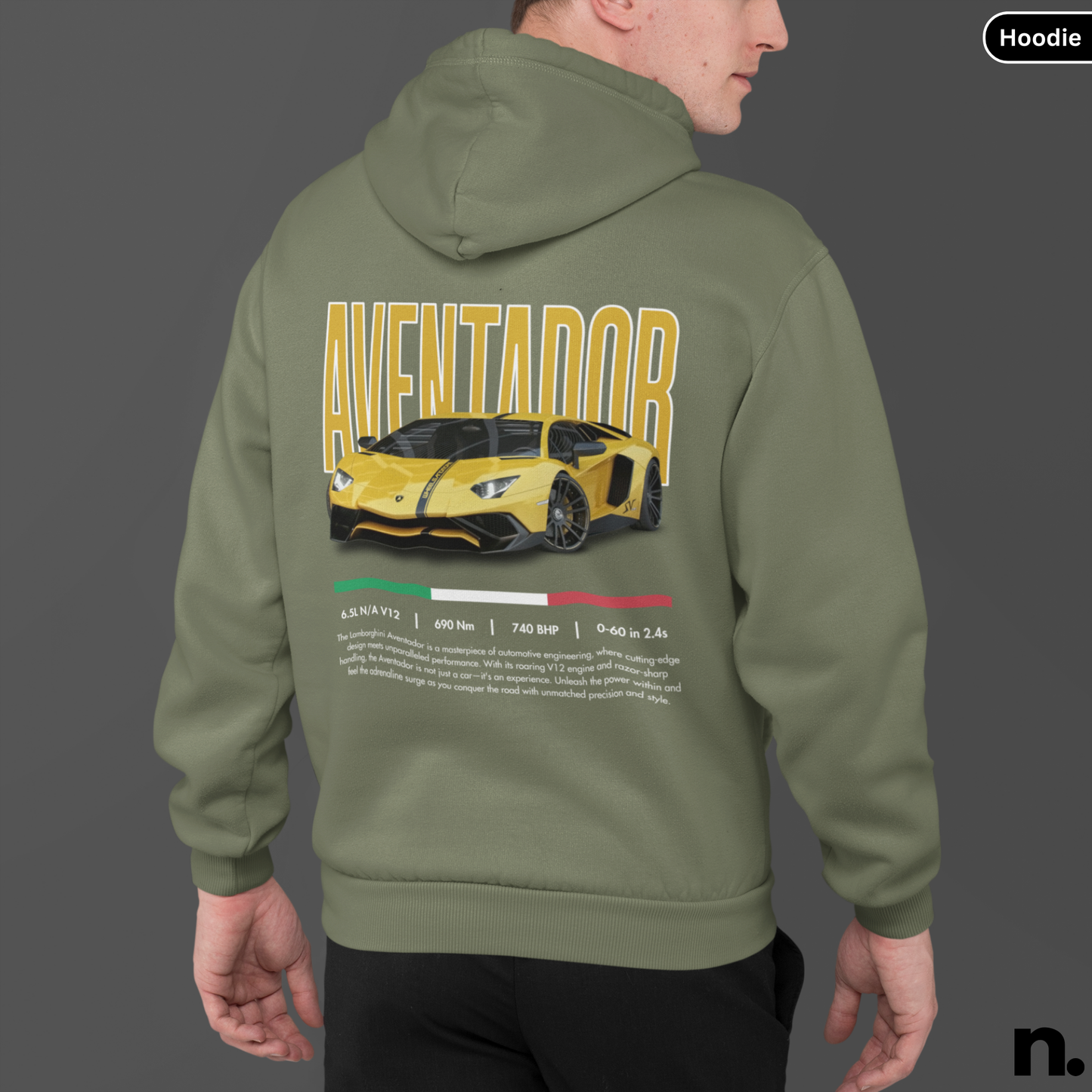 Lambo Aventador Poster Style Hoodie