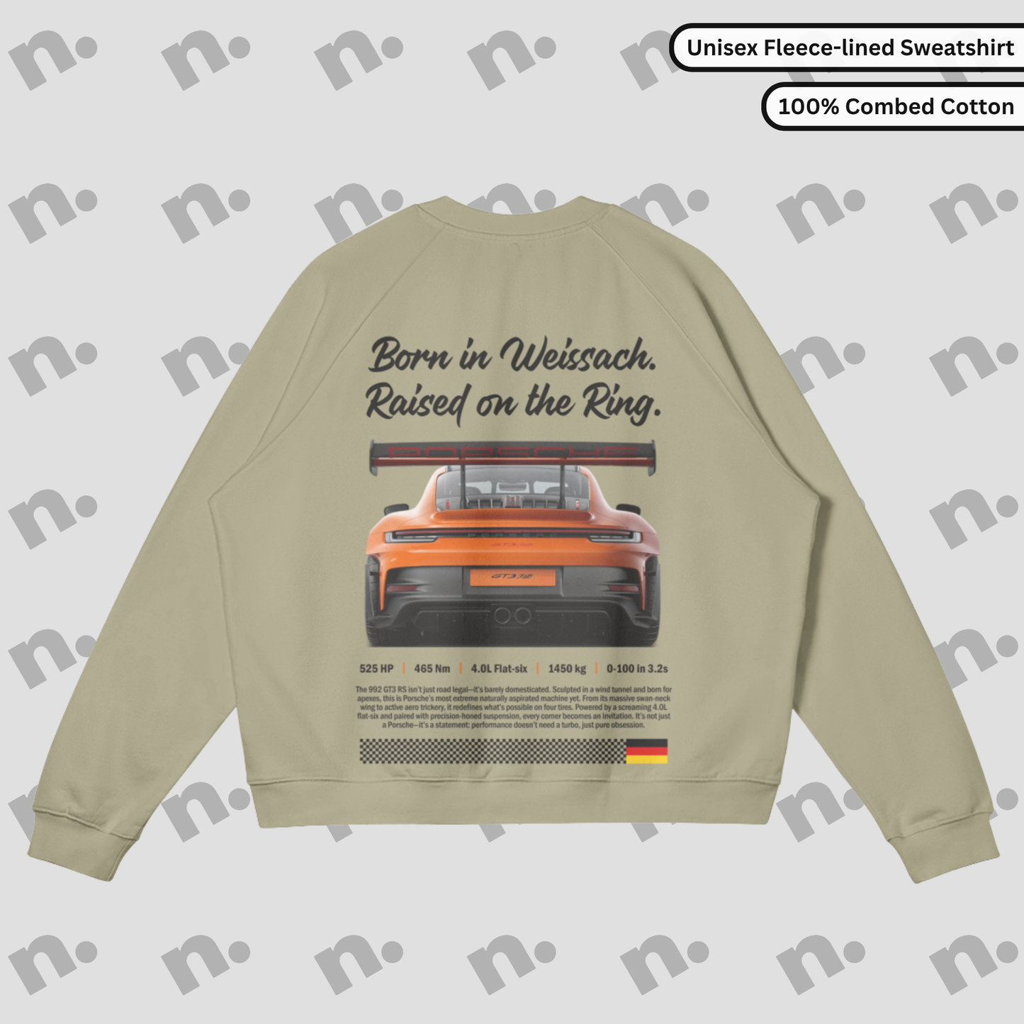 Born in Weissach Premium Fleece-lined Sweatshirt