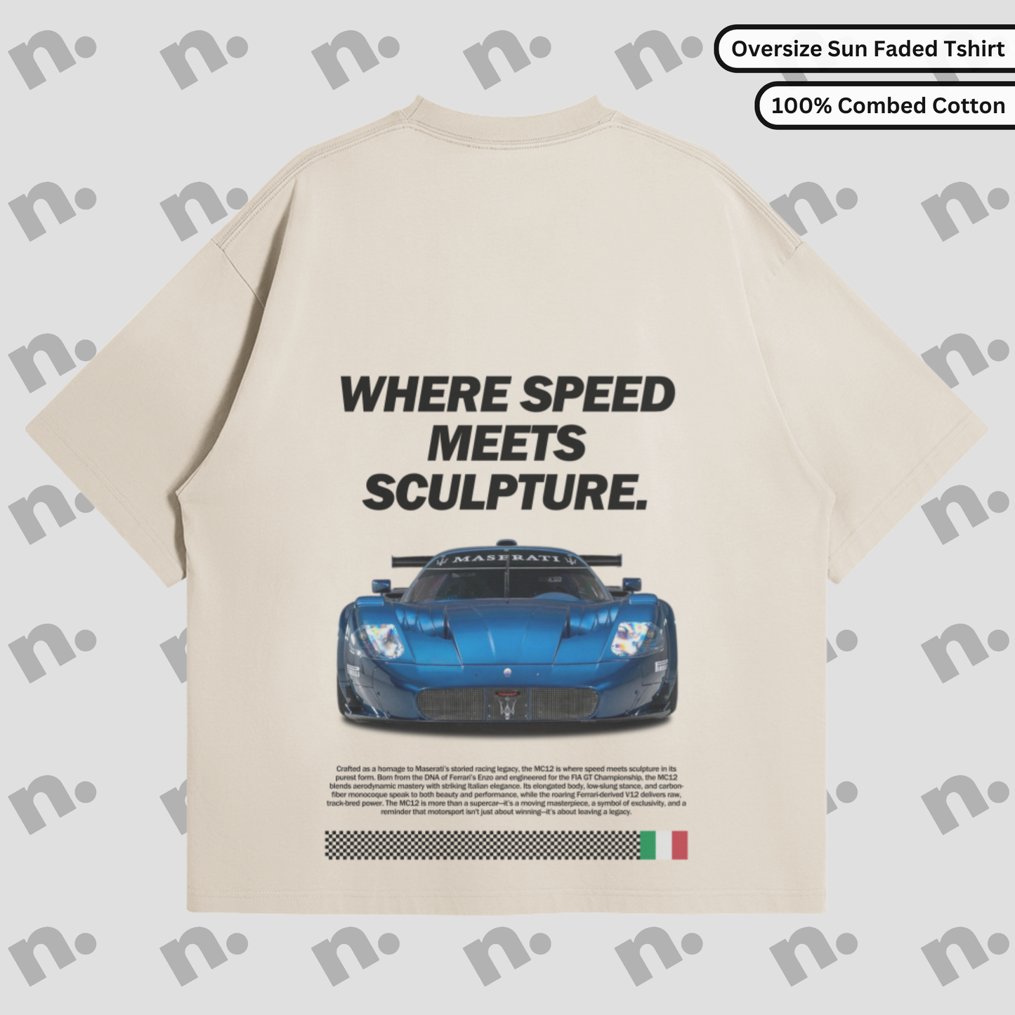 Speed Meets Sculpture Oversized Sun-Faded Premium Tee