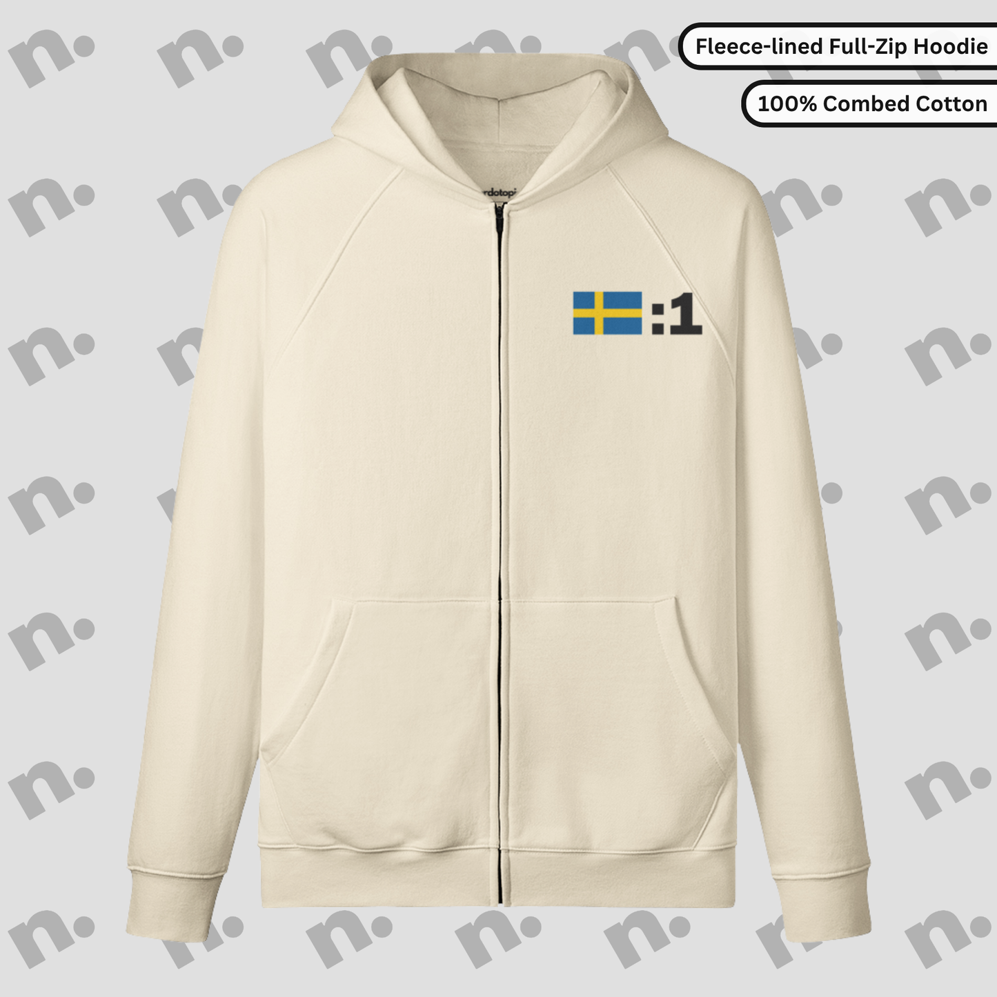 One Poster Style Full-Zip Fleece-lined Premium Hoodie