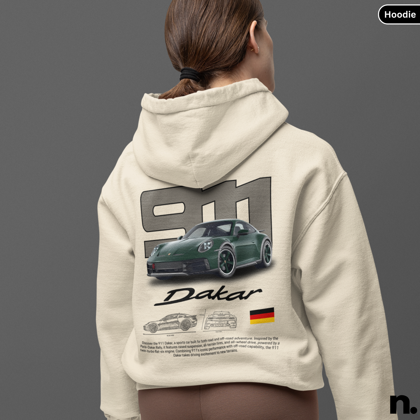 911 Dakar Poster Style Back Print Unisex Hoodie