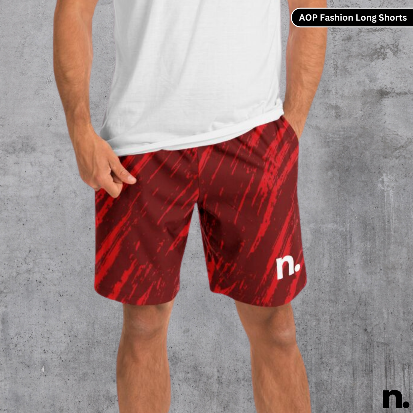 Nerdotopia Red Pattern Long Shorts
