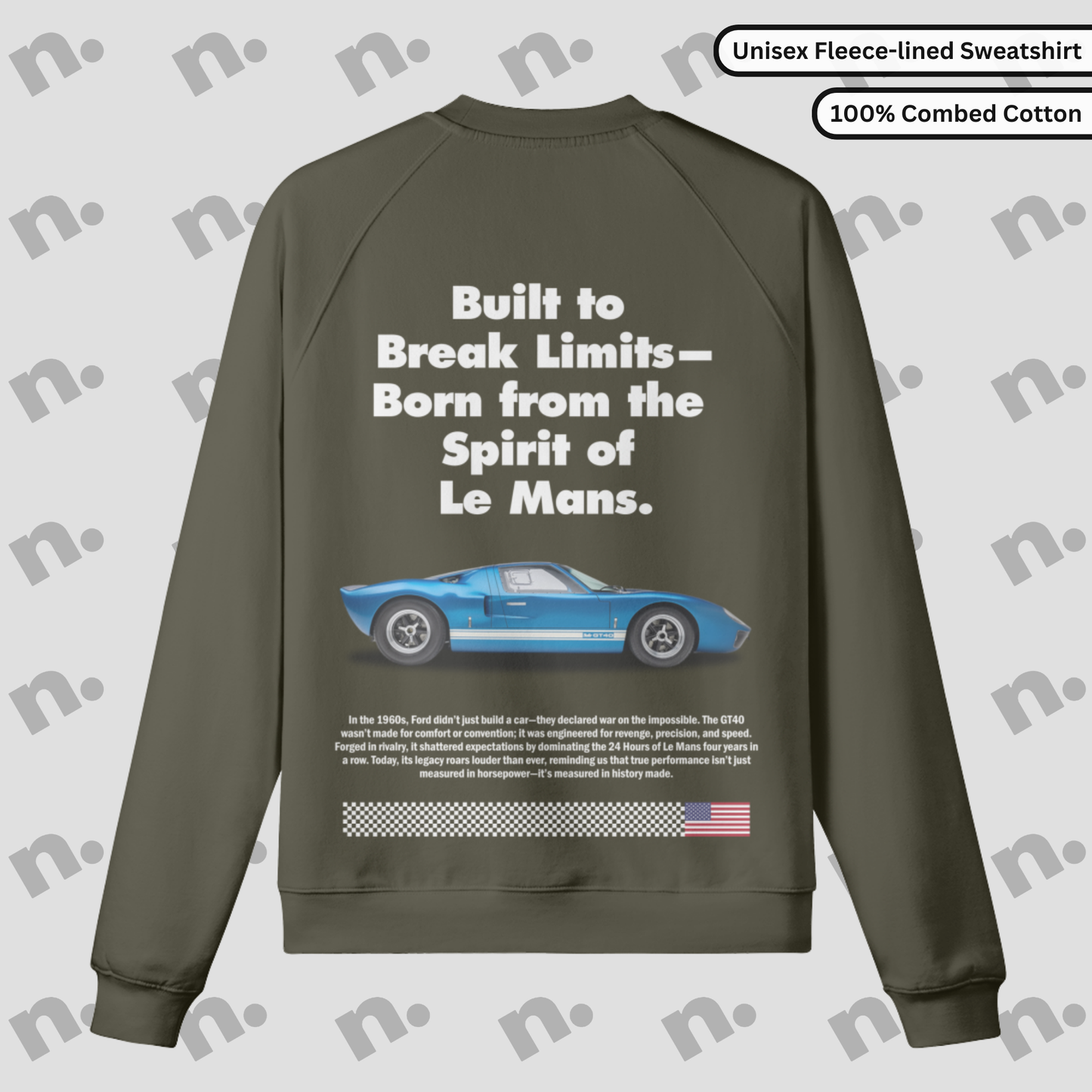 GT40 Inspired Fleece-lined Premium Sweatshirt