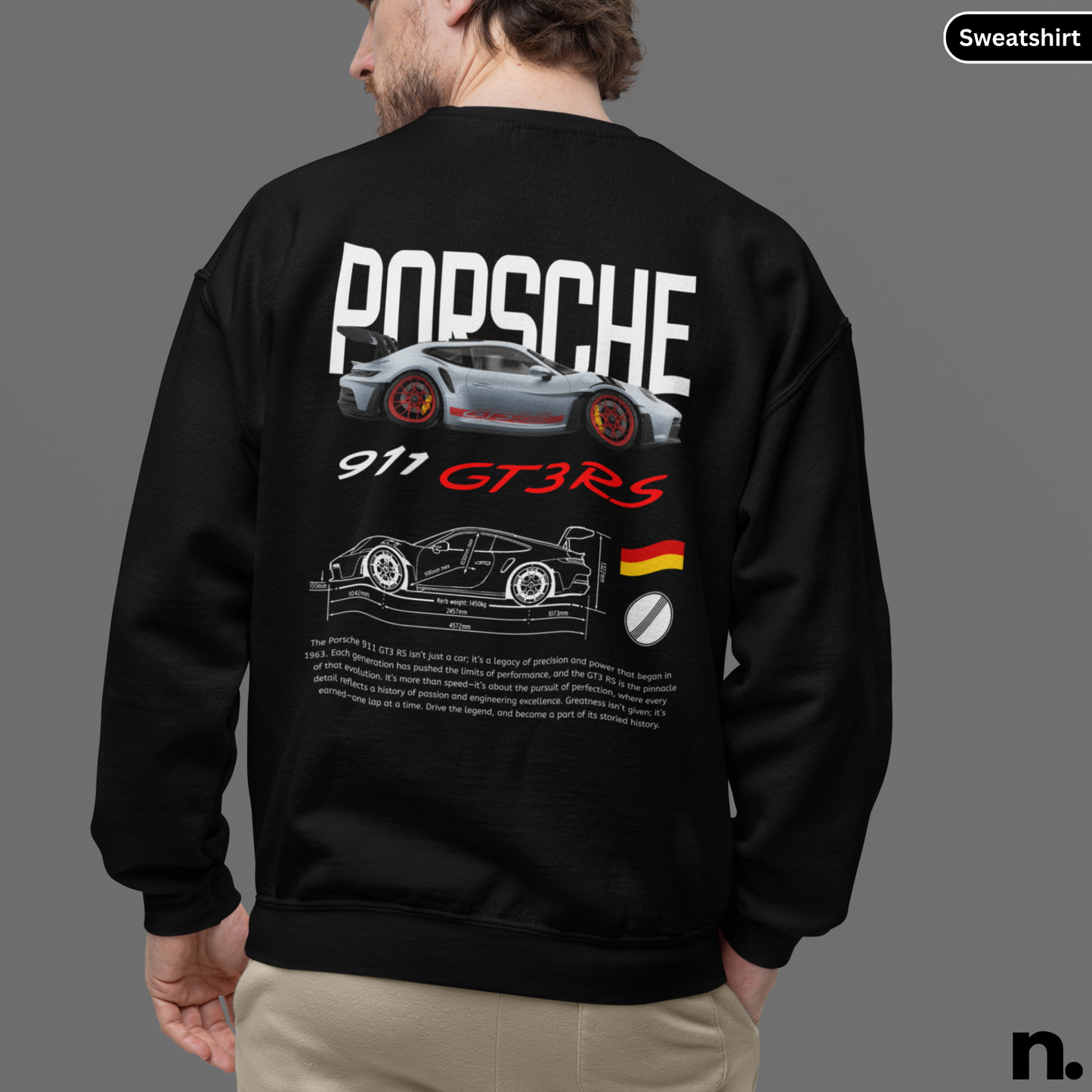 911 GT3RS Poster Style Back Print Sweatshirt