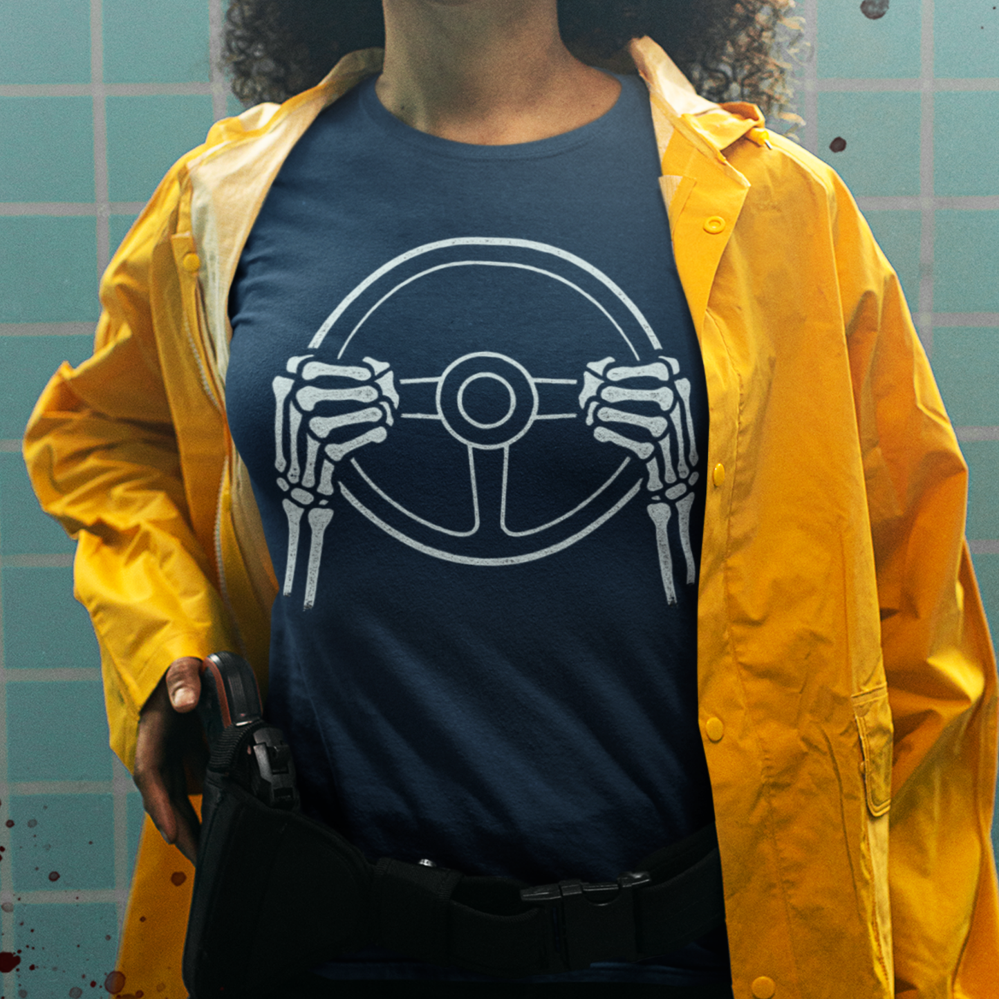 Death Behind Wheel Unisex Halloween Tee