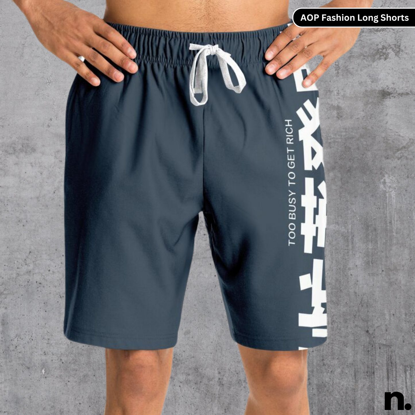 Nerdotopia Slate Colored Fashion Long Shorts