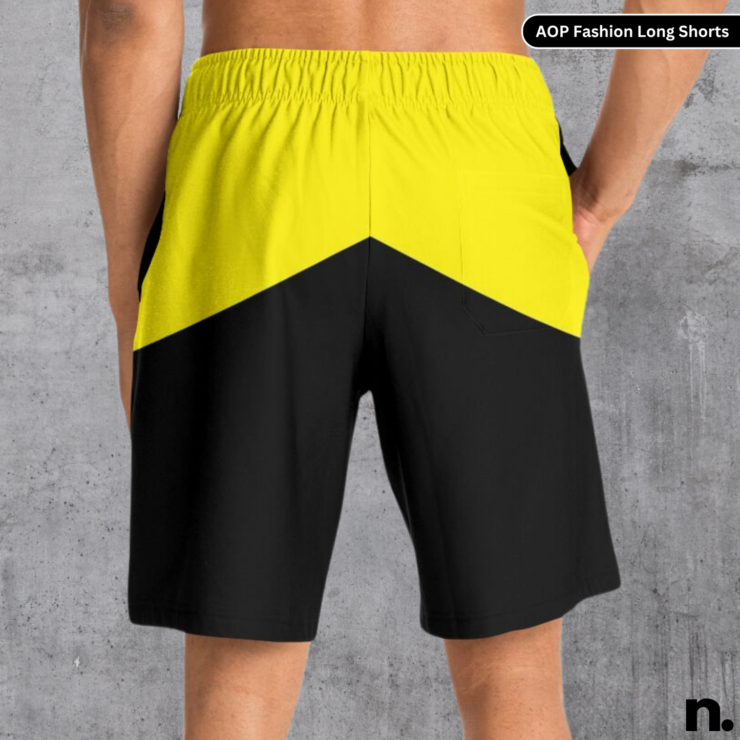 Black & Yellow Fashion Long Shorts