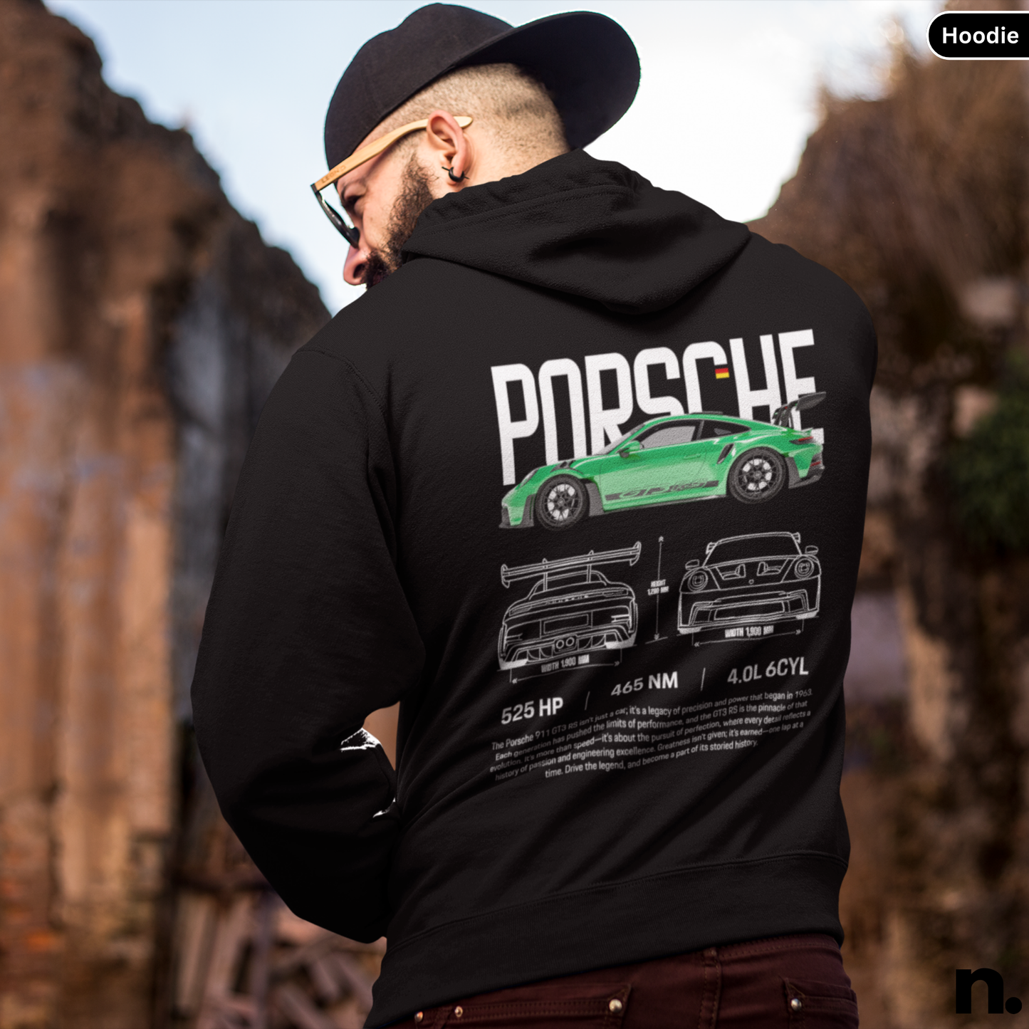 911 GT3RS Green Poster Style Hoodie
