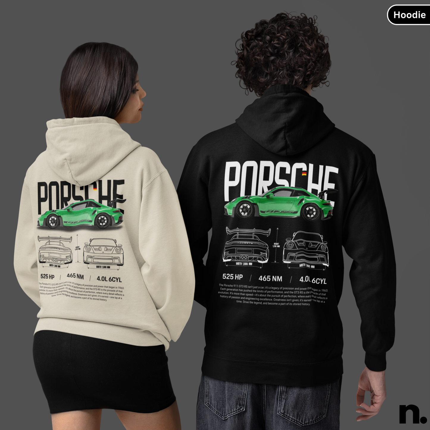 911 GT3RS Green Poster Style Hoodie