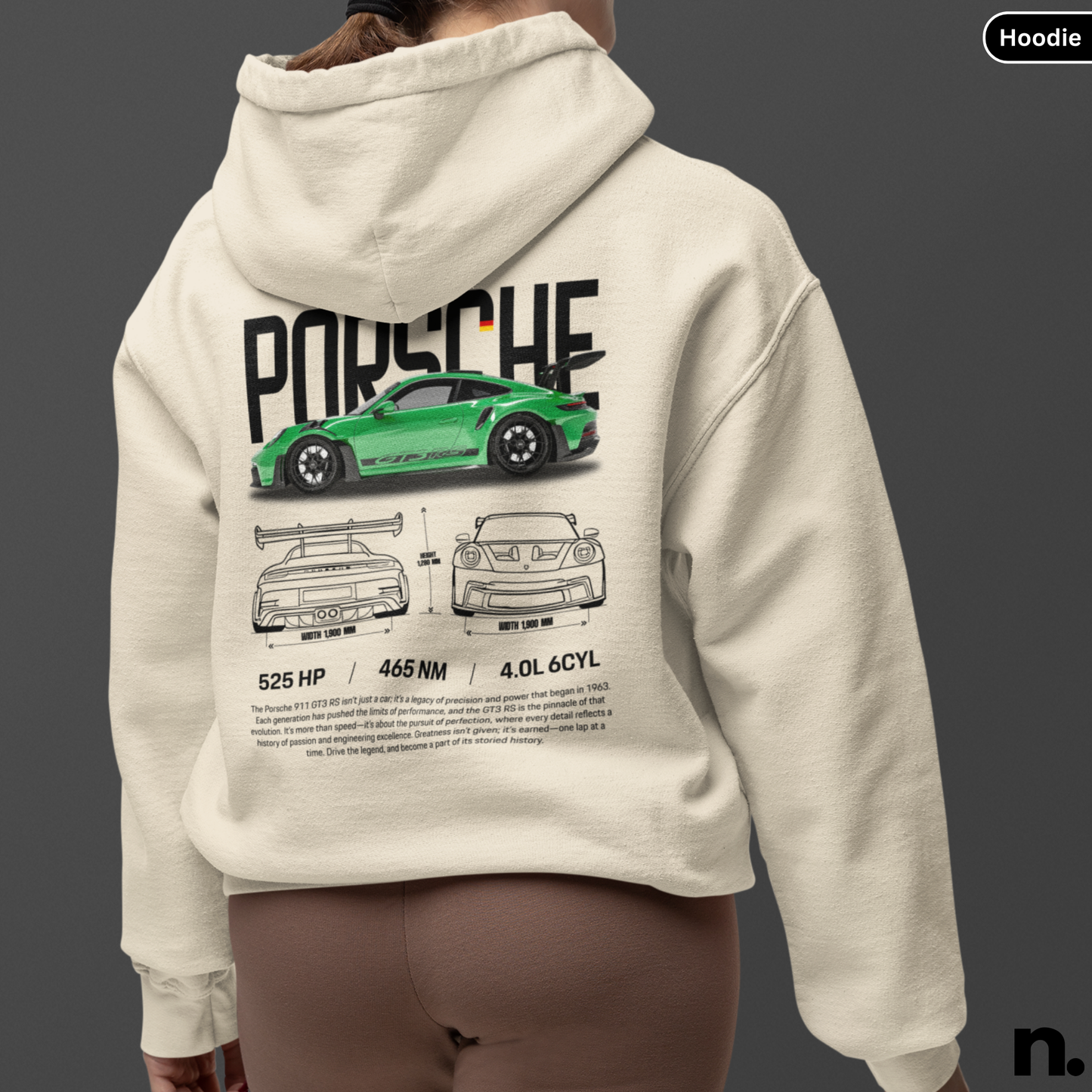 911 GT3RS Green Poster Style Hoodie