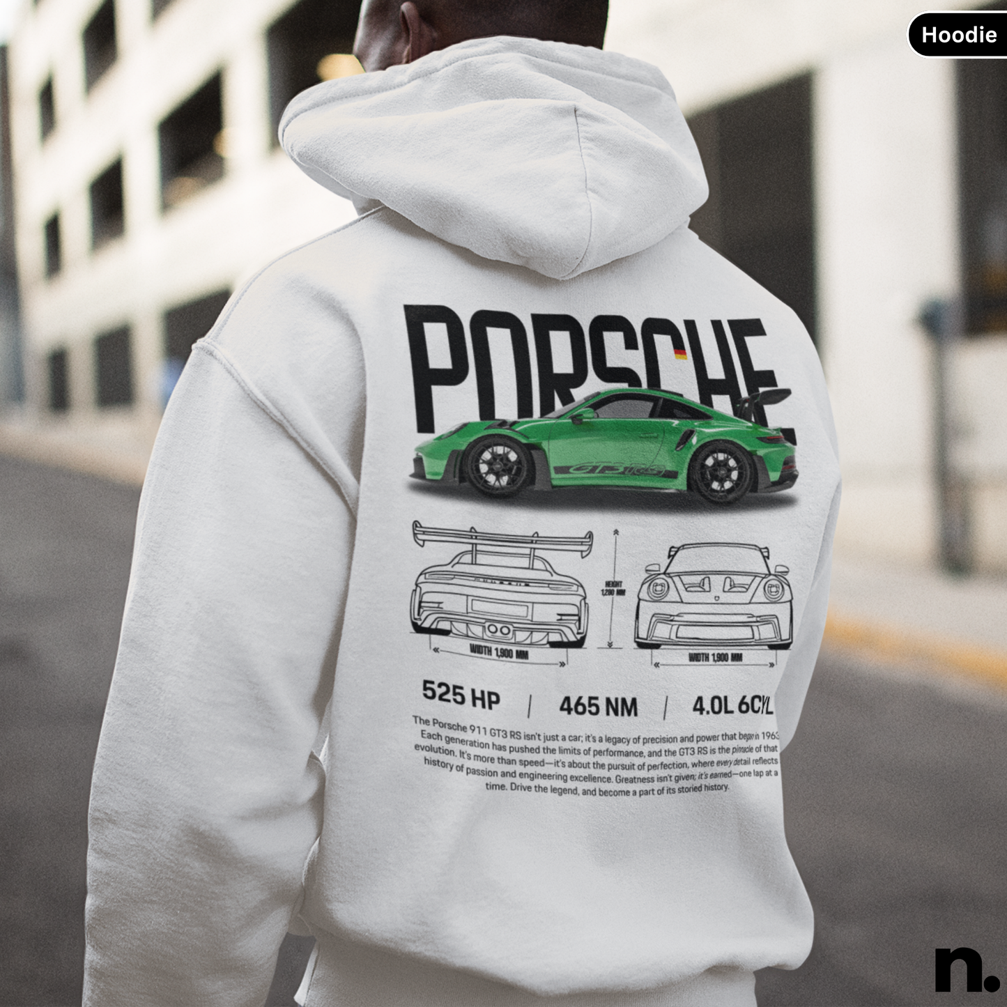 911 GT3RS Green Poster Style Hoodie