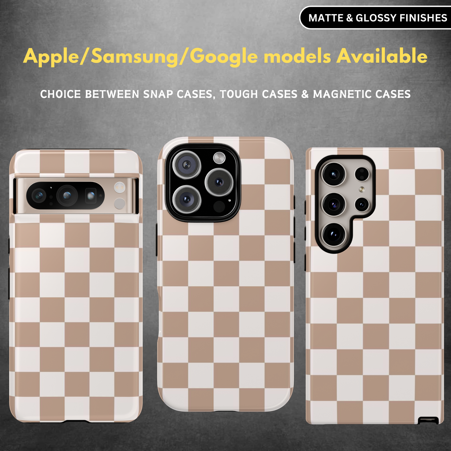 Minimalistic Checkered Design Tough Cases