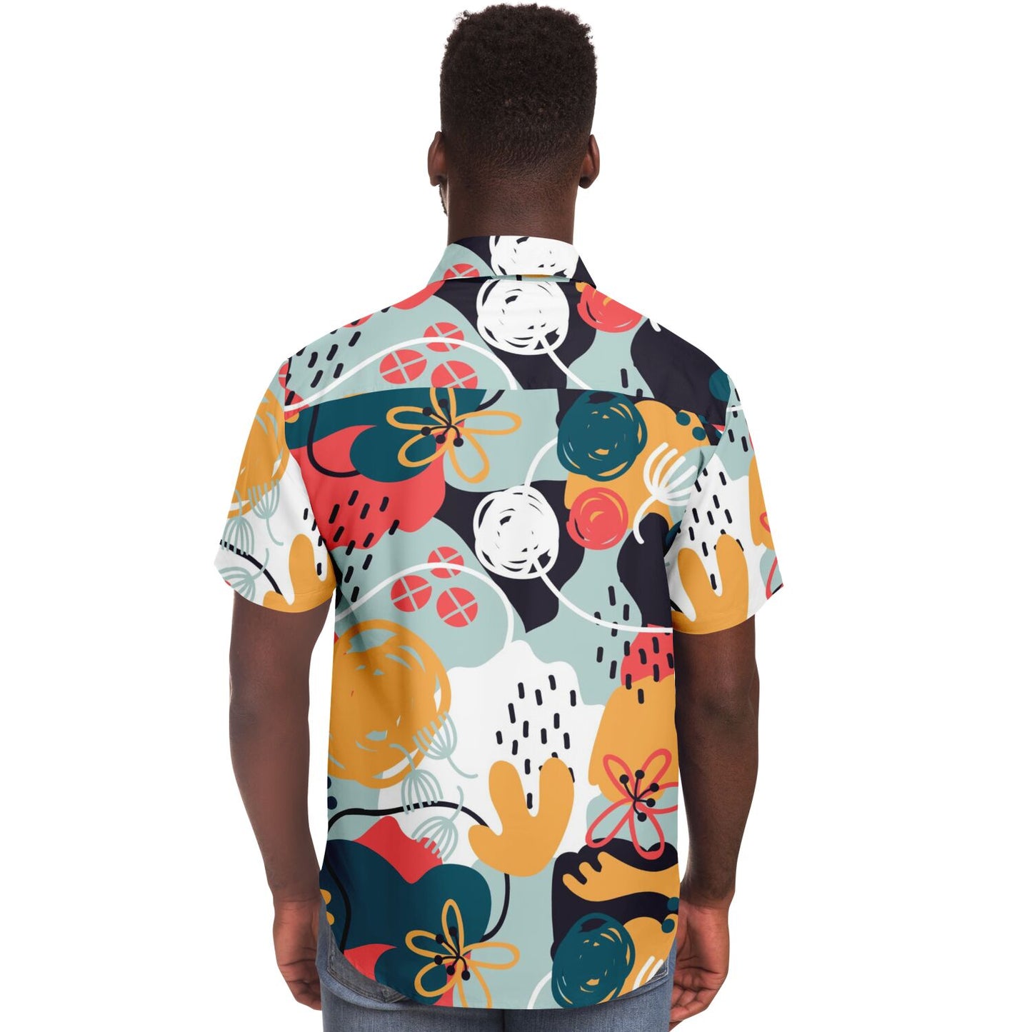 Abstract Painting Short Sleeve Button Down Shirt - AOP