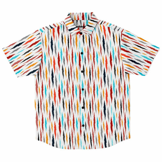 Colored Seamless Pattern Short Sleeve Button Down Shirt - AOP